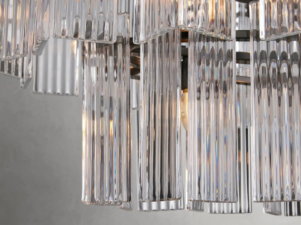Delsie Oval Art Glass Chandelier 51''63''72''L