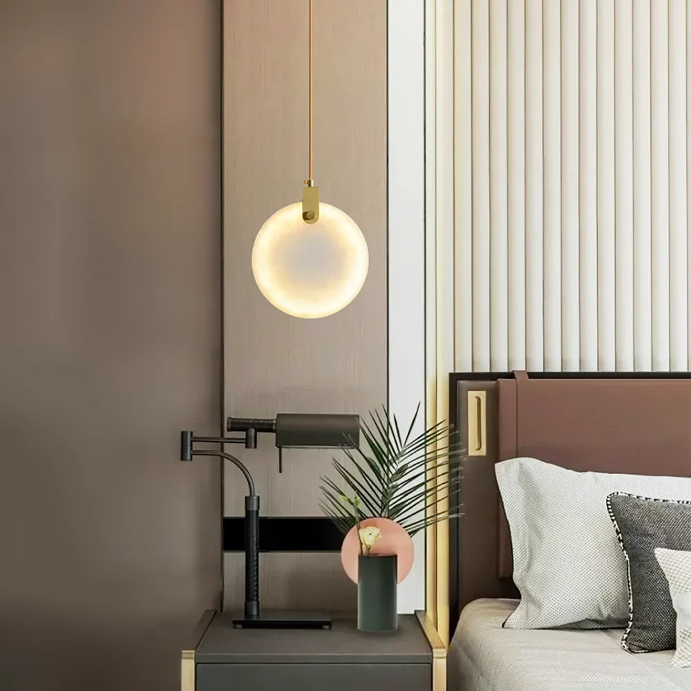 Moonshade Natural Marble Pendant Light Fixture Customized Canopy