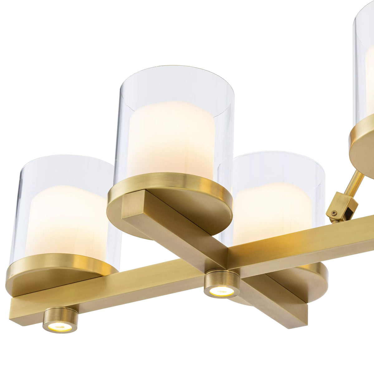 Sublime Modern Brass Chandelier (Antique Brass/Bronze Finish/Clear Glass)