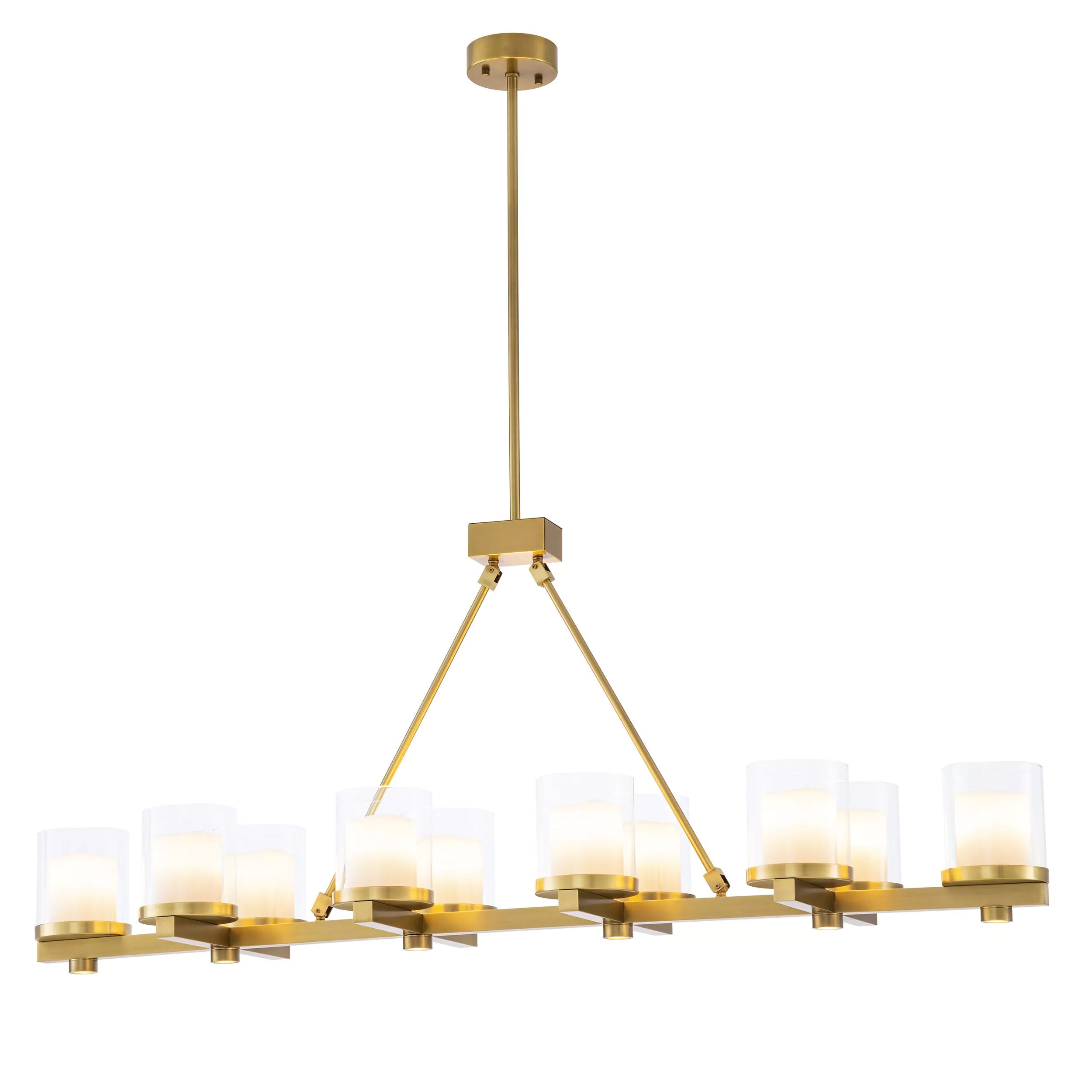 Sublime Modern Brass Chandelier (Antique Brass/Bronze Finish/Clear Glass)