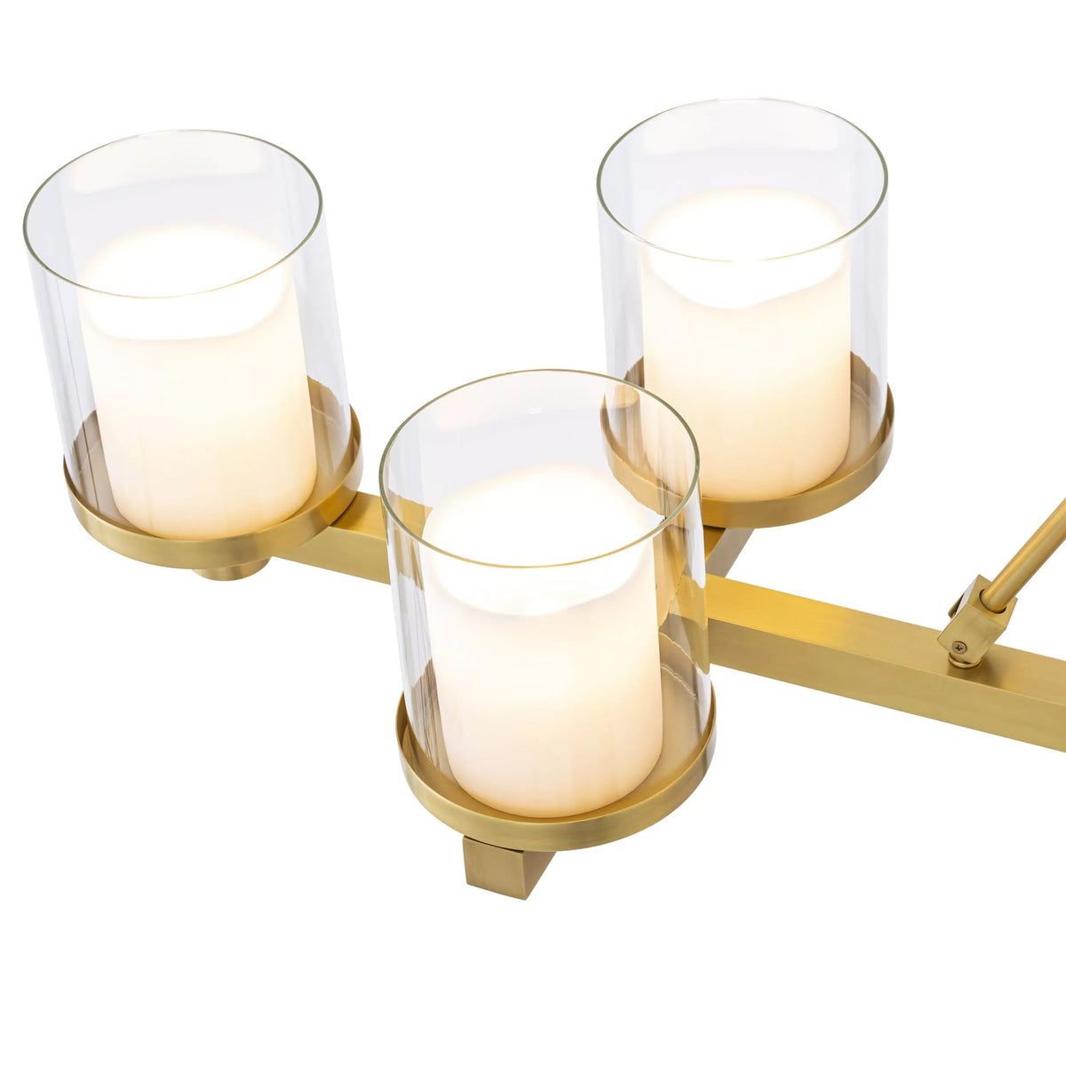 Sublime Modern Brass Chandelier (Antique Brass/Bronze Finish/Clear Glass)