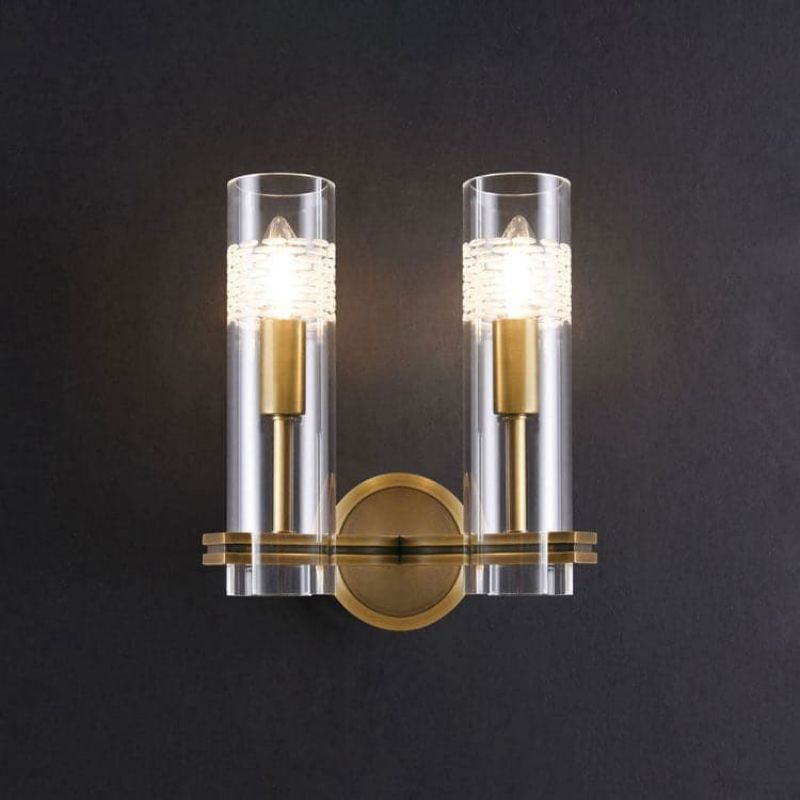 JC Kaleidoscope Double Head Wall Sconce, Brass
