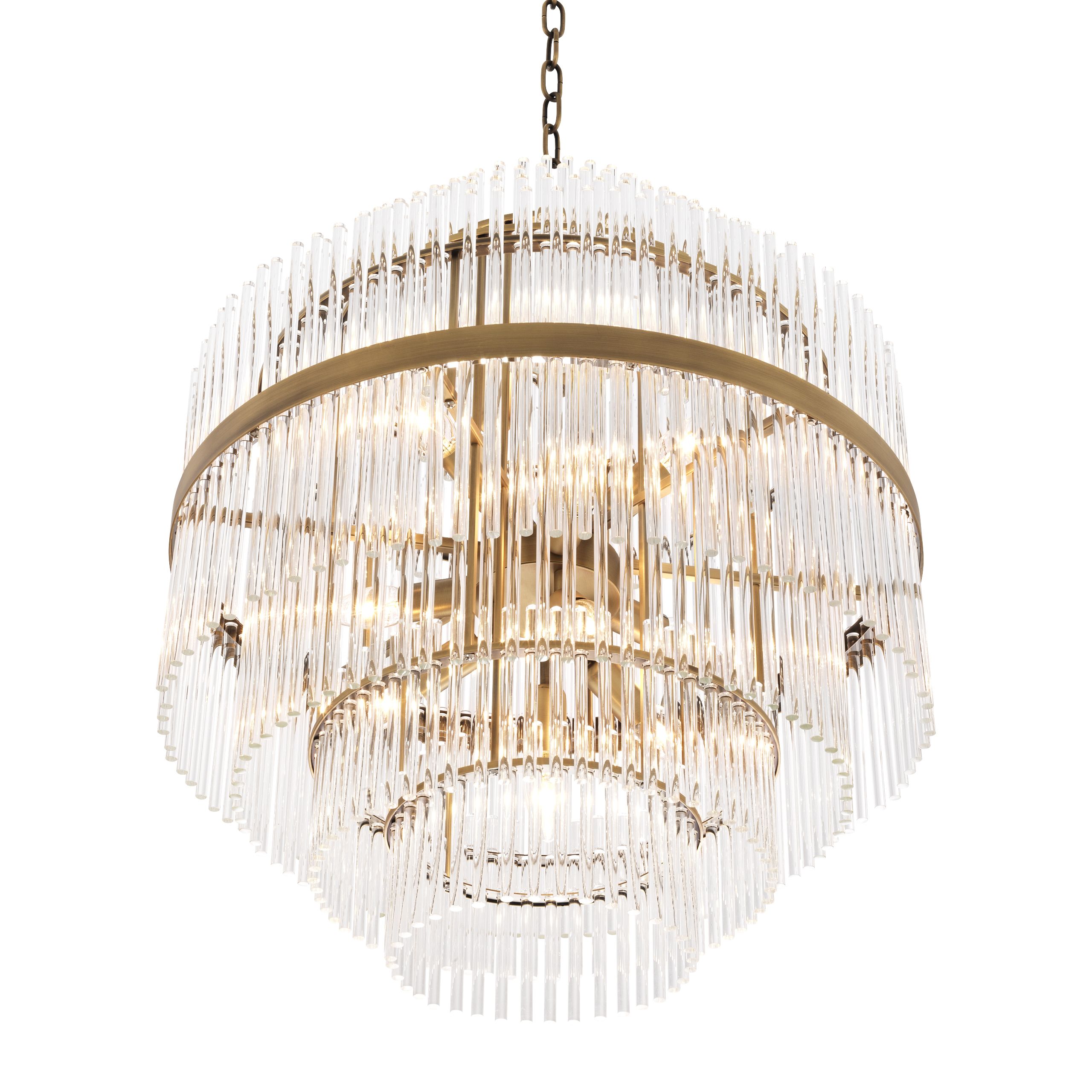 Thibaud Modern Brass Glass Chandelier - Brass