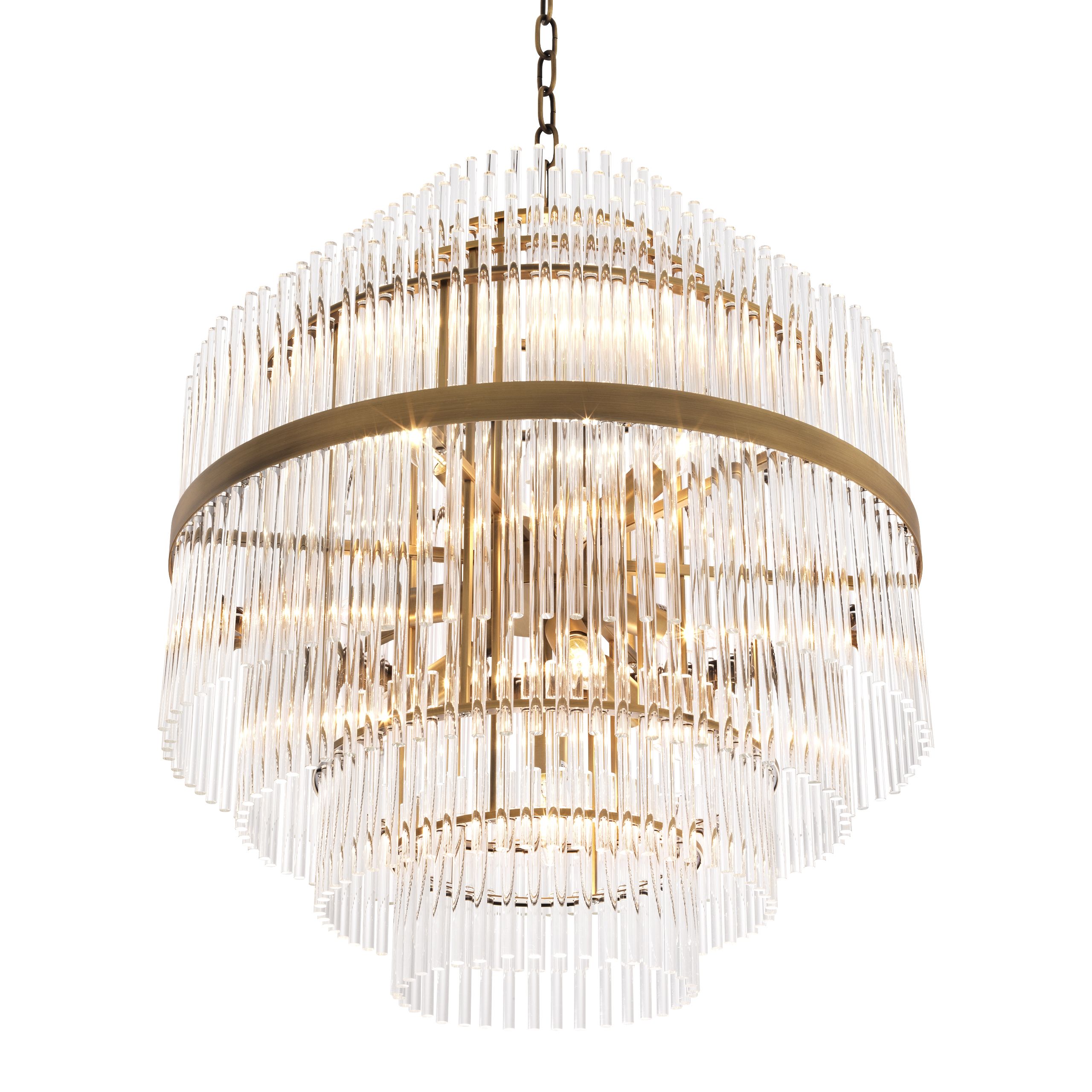 Thibaud Modern Brass Glass Chandelier - Brass