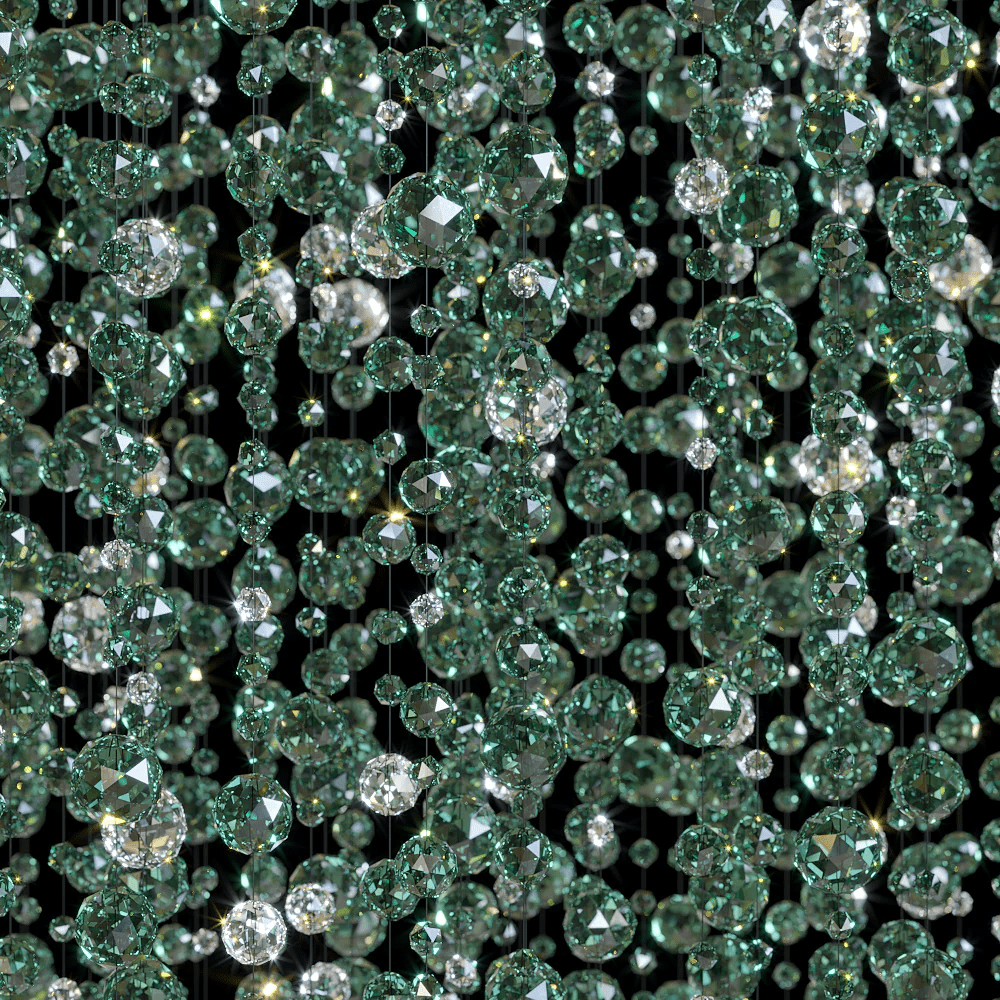 Galaxy Emerald Rainfall Meteor Shower Crystal Spiral Chandelier