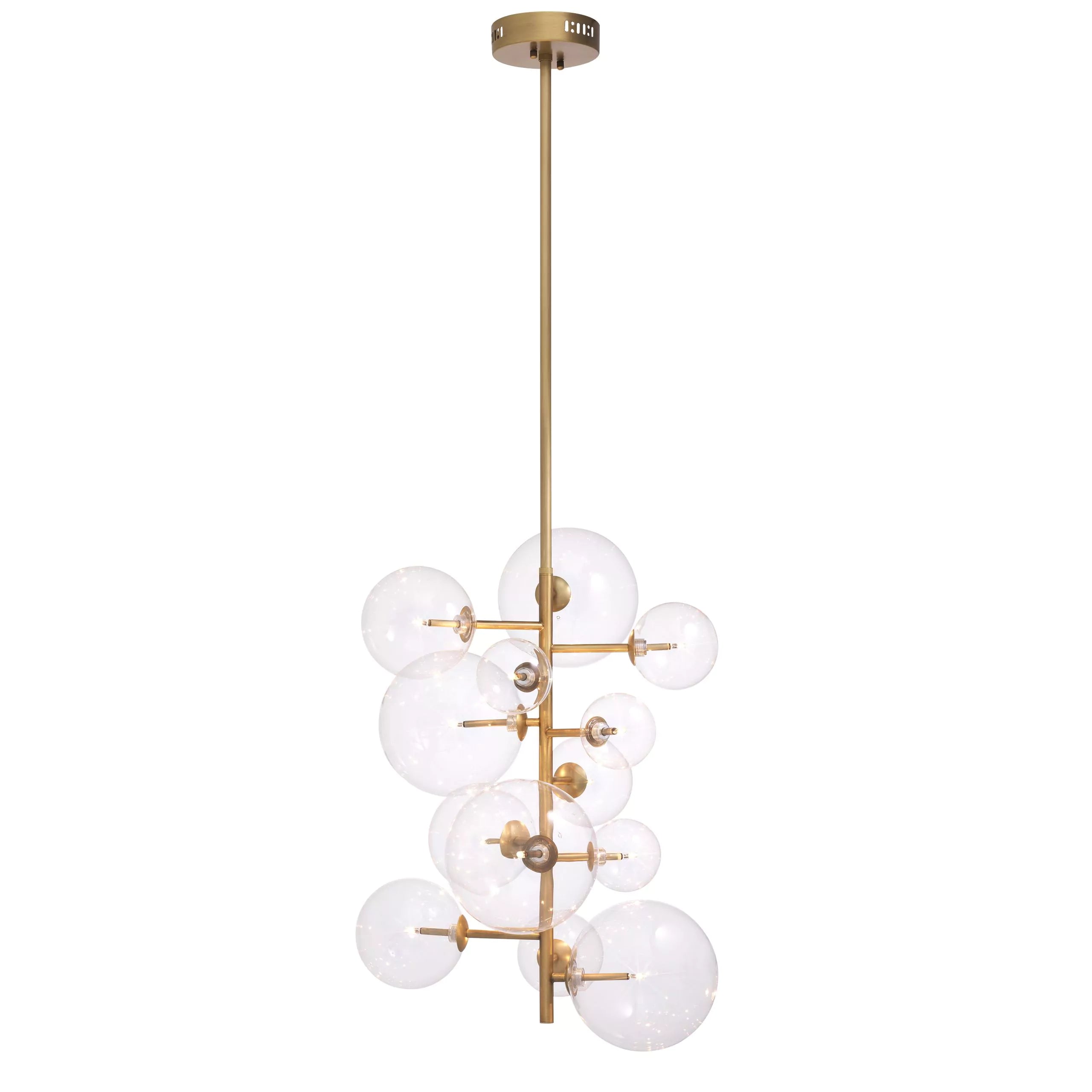 Glass Globe Modern Brass Chandelier Antique Brass/Nickel/Bronze/Clear Glass)