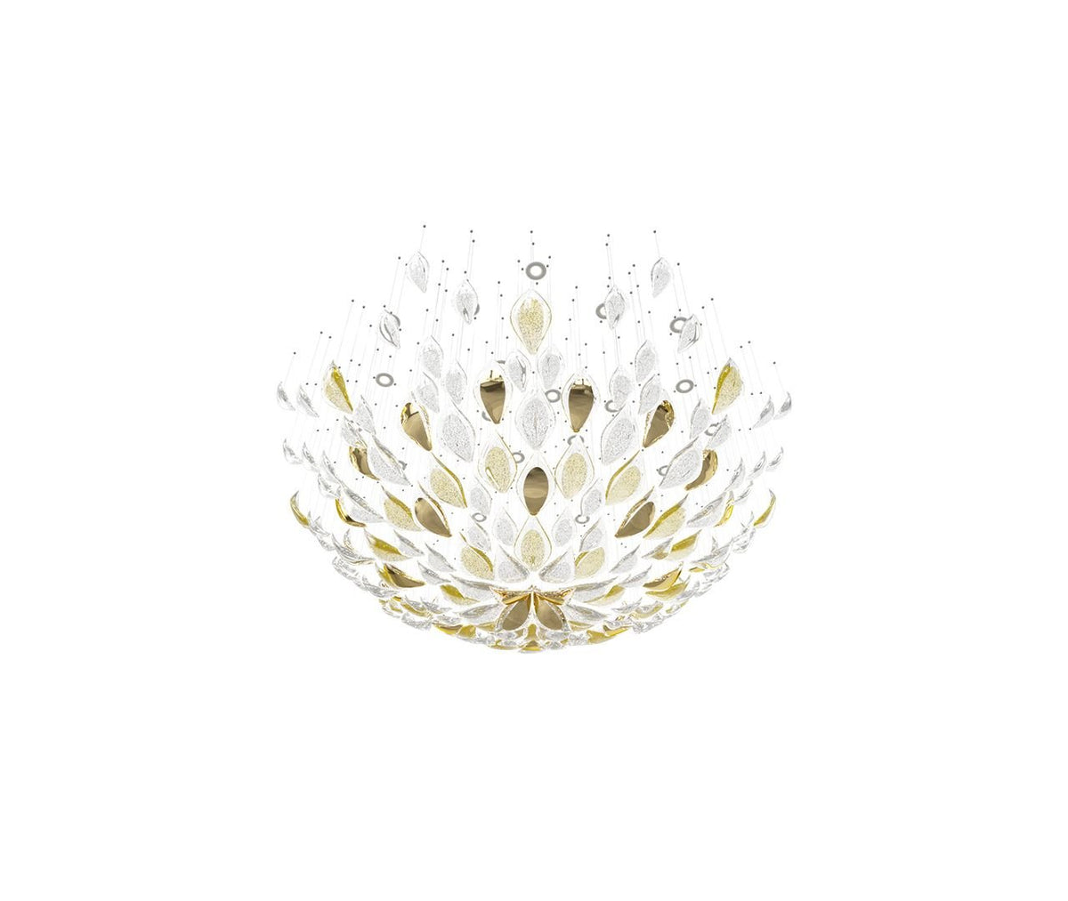 Floating Leaves Meteor Shower Crystal Spiral Chandelier