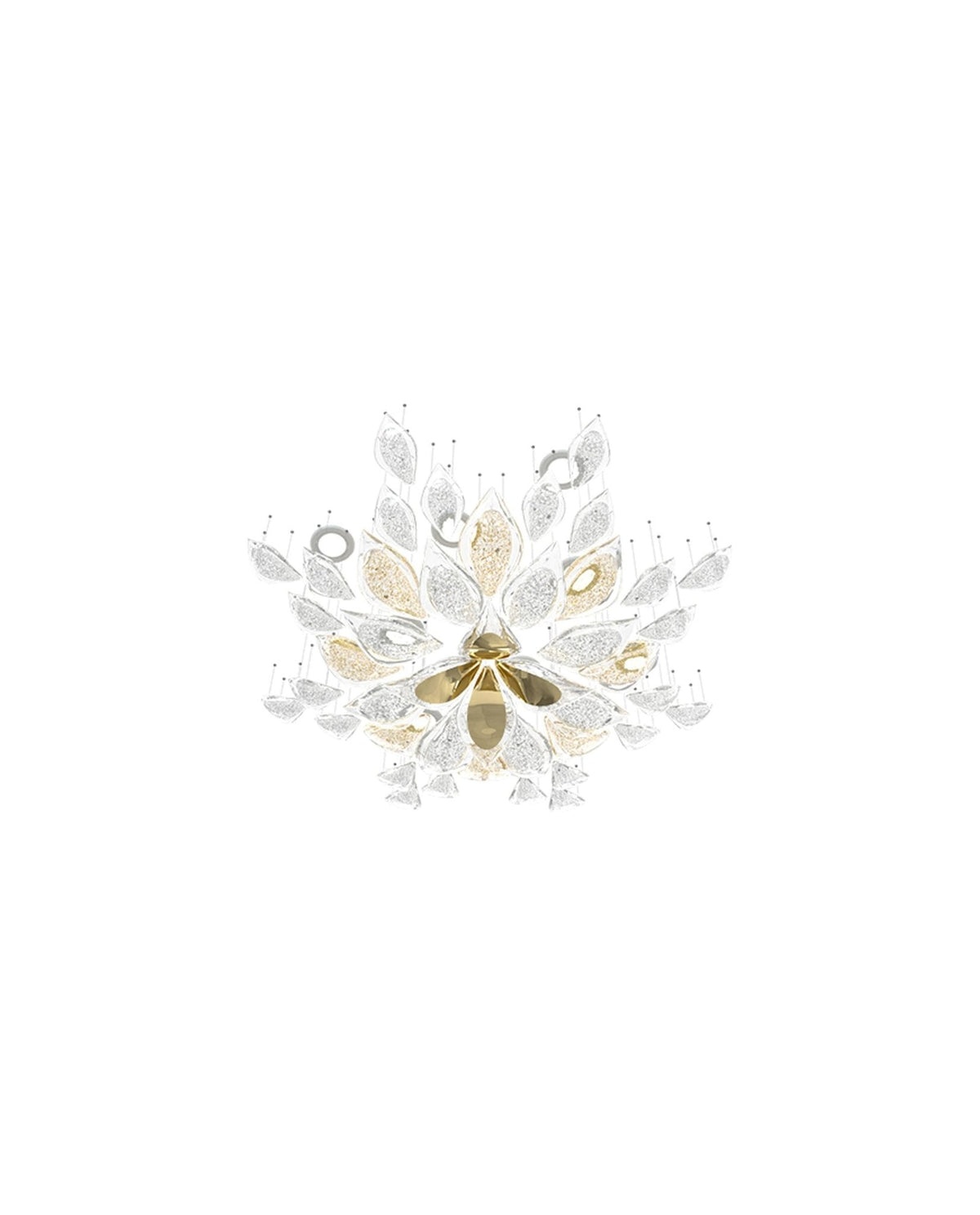 Floating Leaves Meteor Shower Crystal Spiral Chandelier