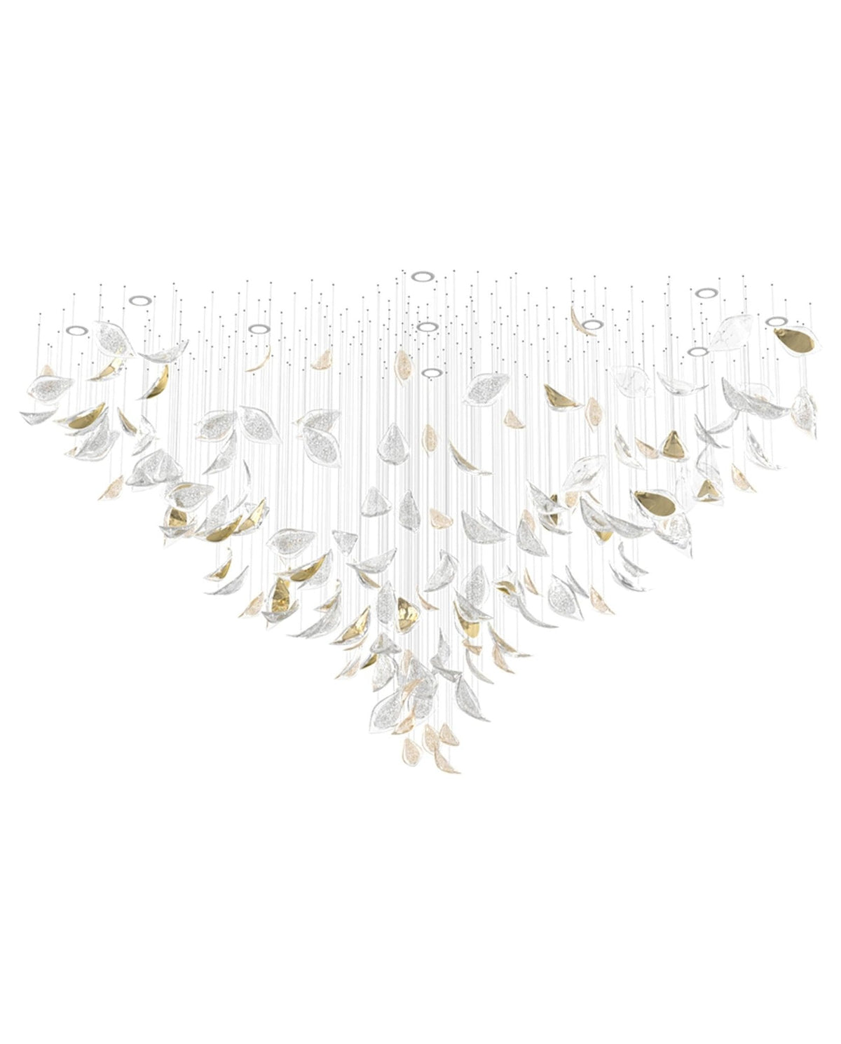 Floating Leaves Meteor Shower Crystal Spiral Chandelier