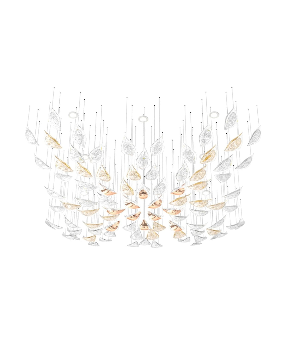 Floating Leaves Meteor Shower Crystal Spiral Chandelier