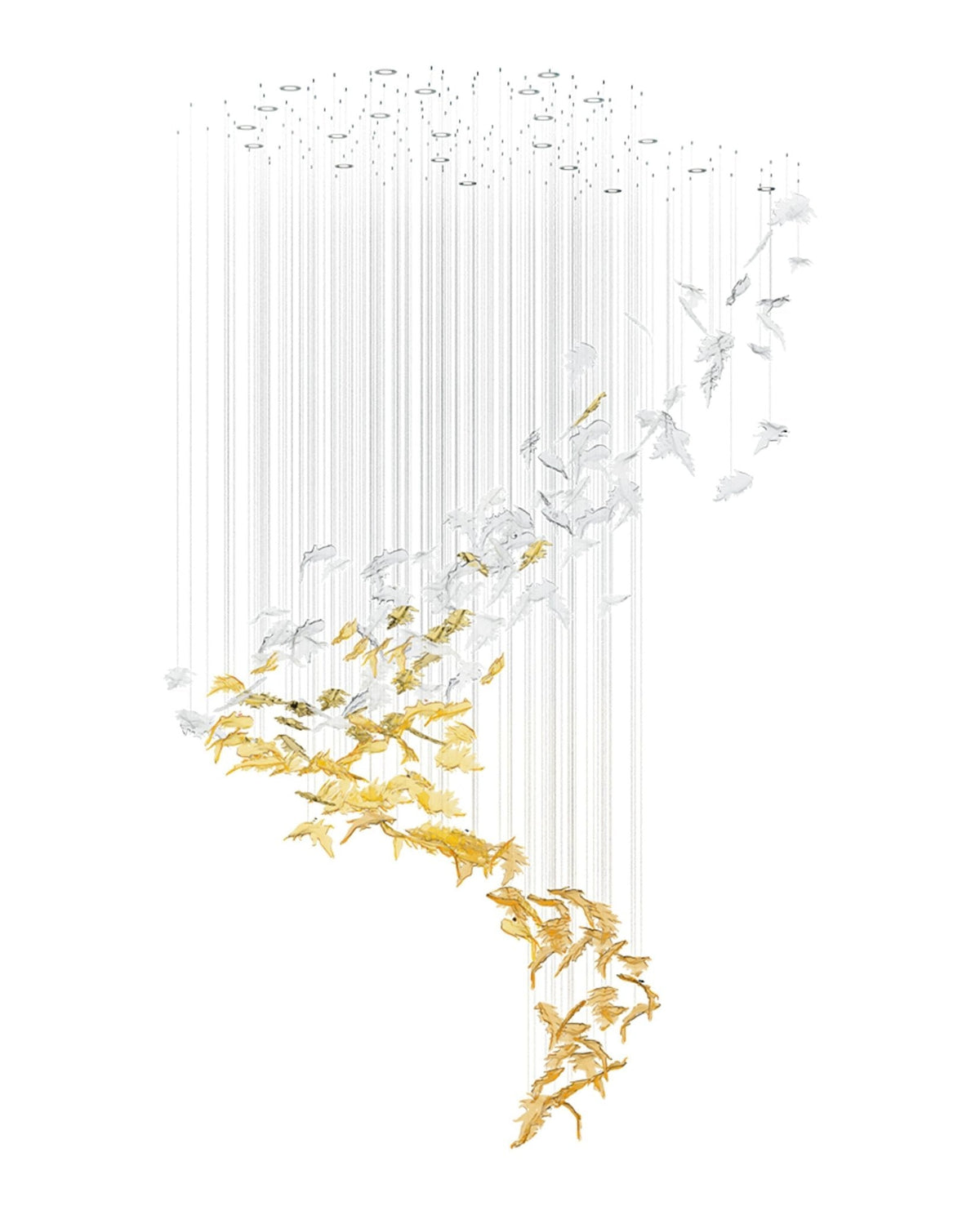 Galaxy Flying Leaves Meteor Shower Crystal Spiral Chandelier