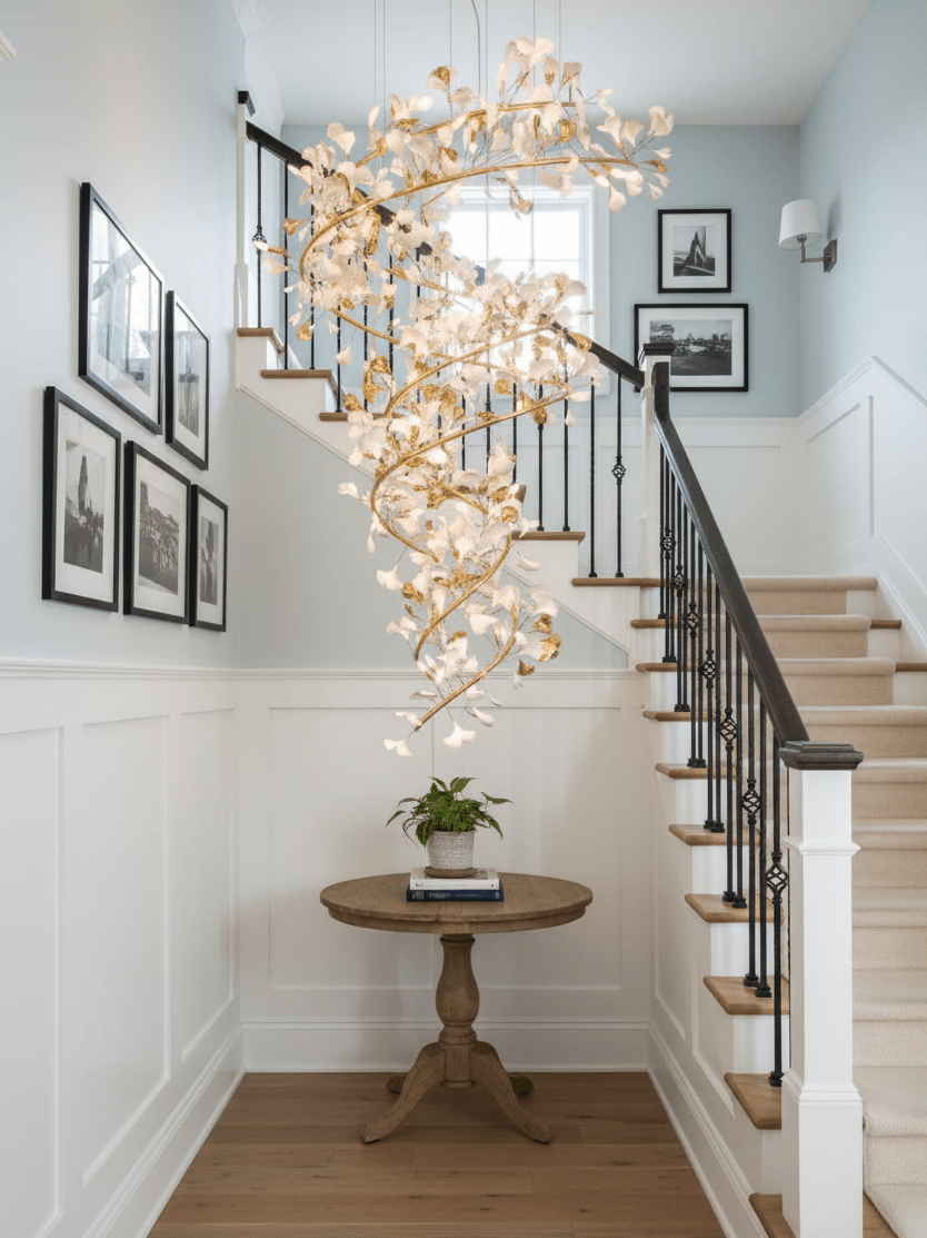 Gingko Ceramic Branch Chandelier Q