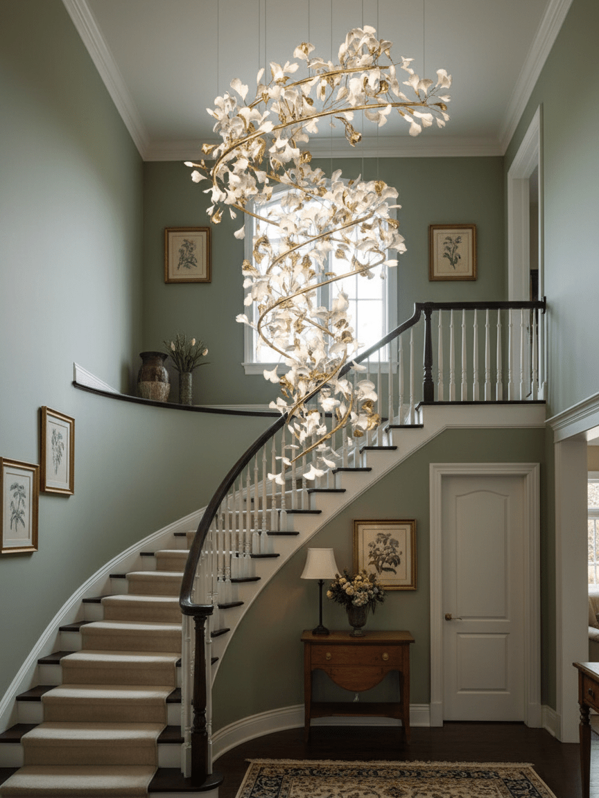 Gingko Ceramic Branch Chandelier Q