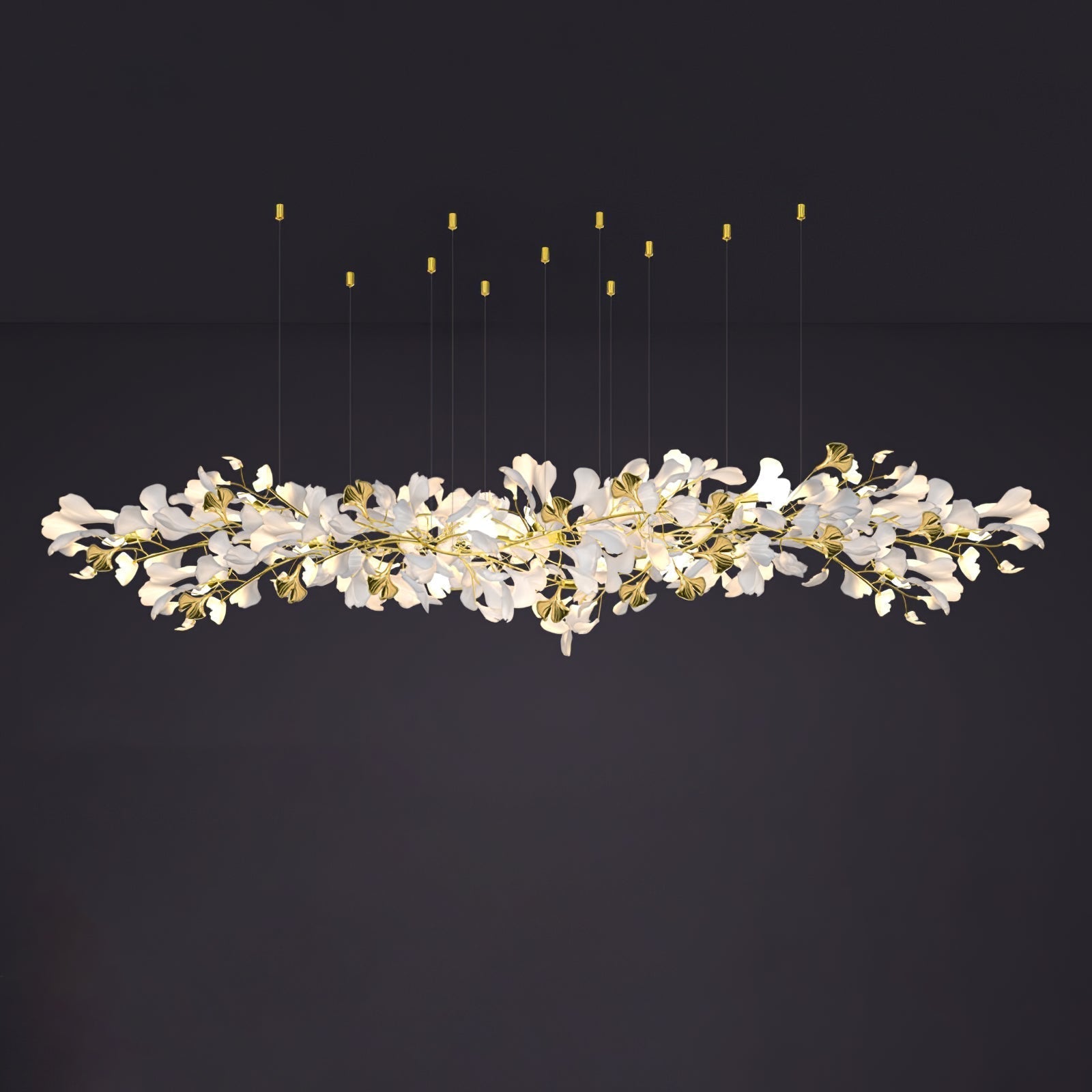 Gingko Ceramic Branch Chandelier Z