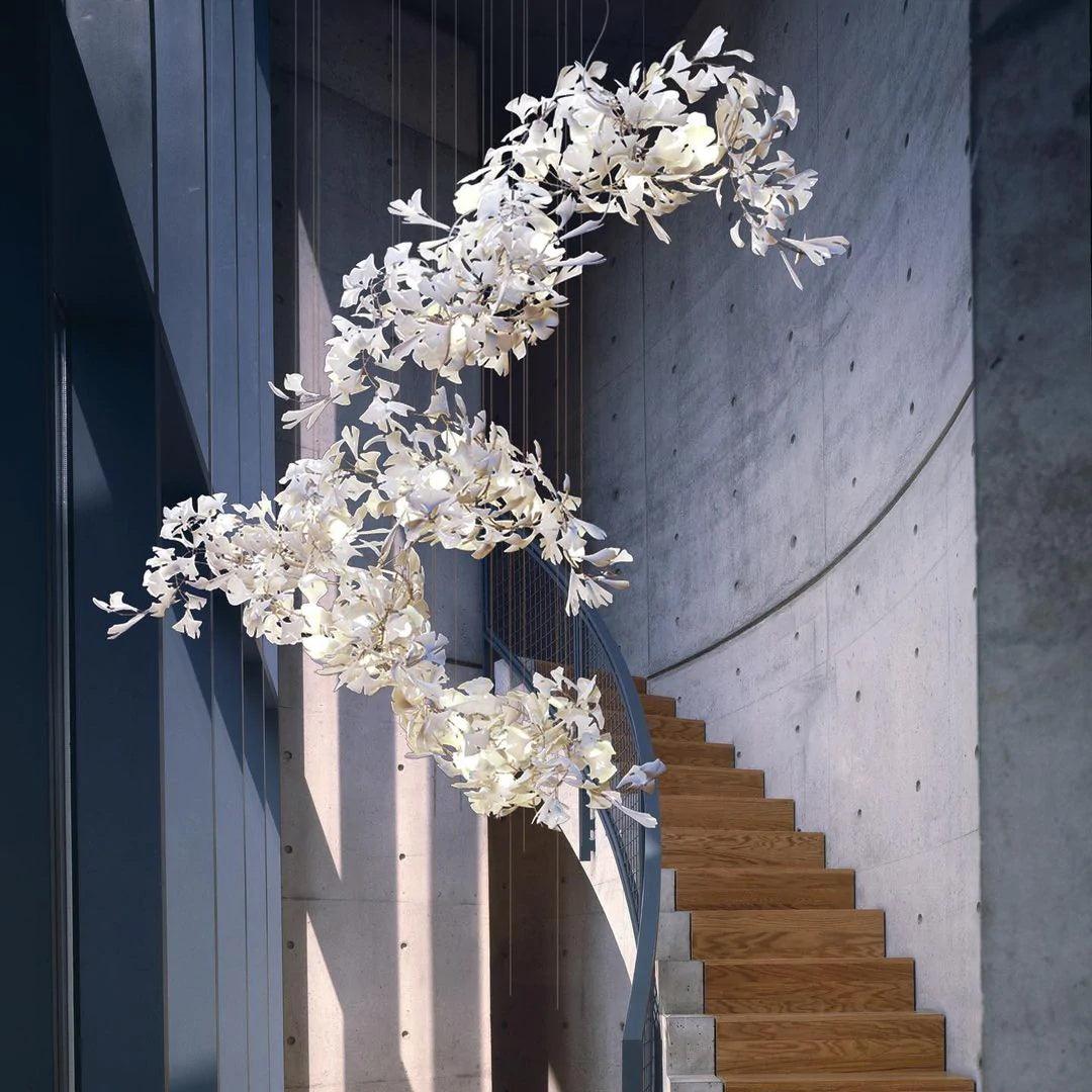 Gingko Ceramic Branch Chandelier C