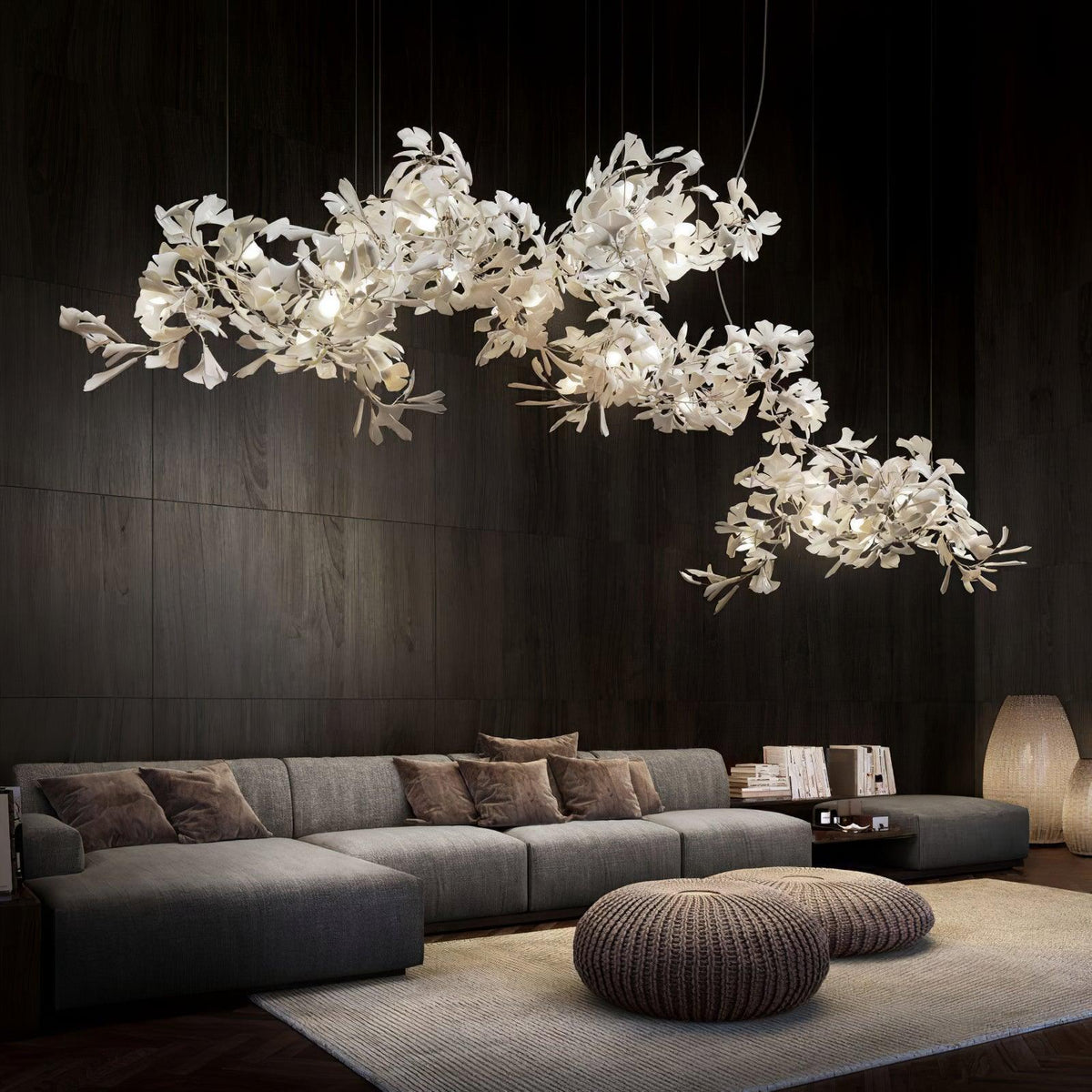 Gingko Ceramic Branch Chandelier C