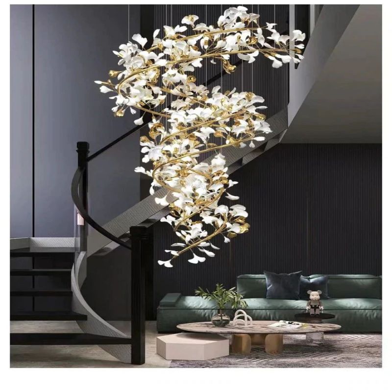 JC Ginkgo Ceramic Chandelier Double S