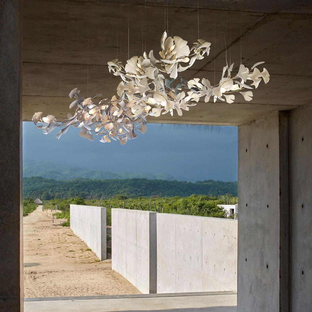 Gingko Ceramic Branch Chandelier E