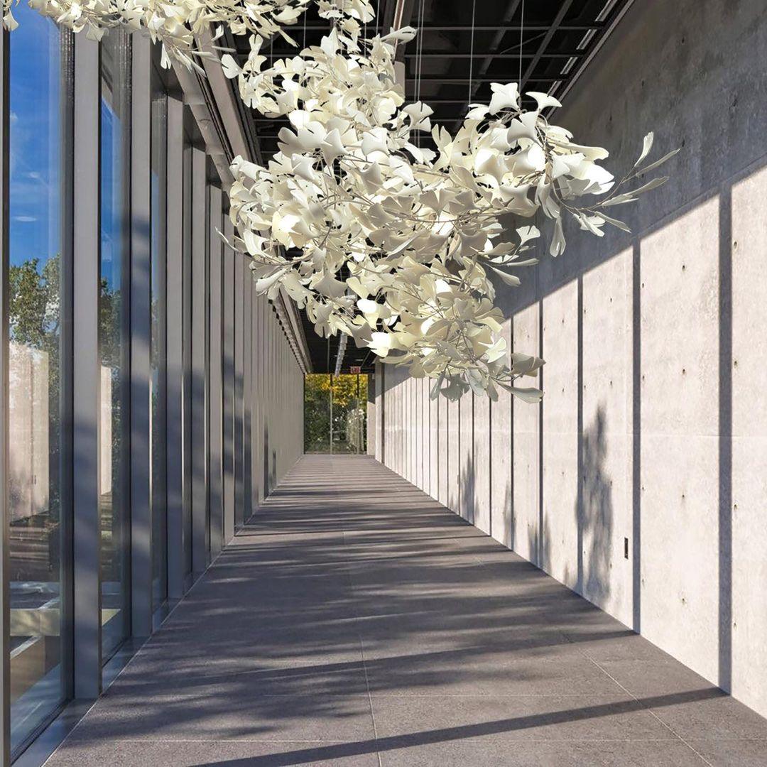 Gingko Ceramic Branch Chandelier E