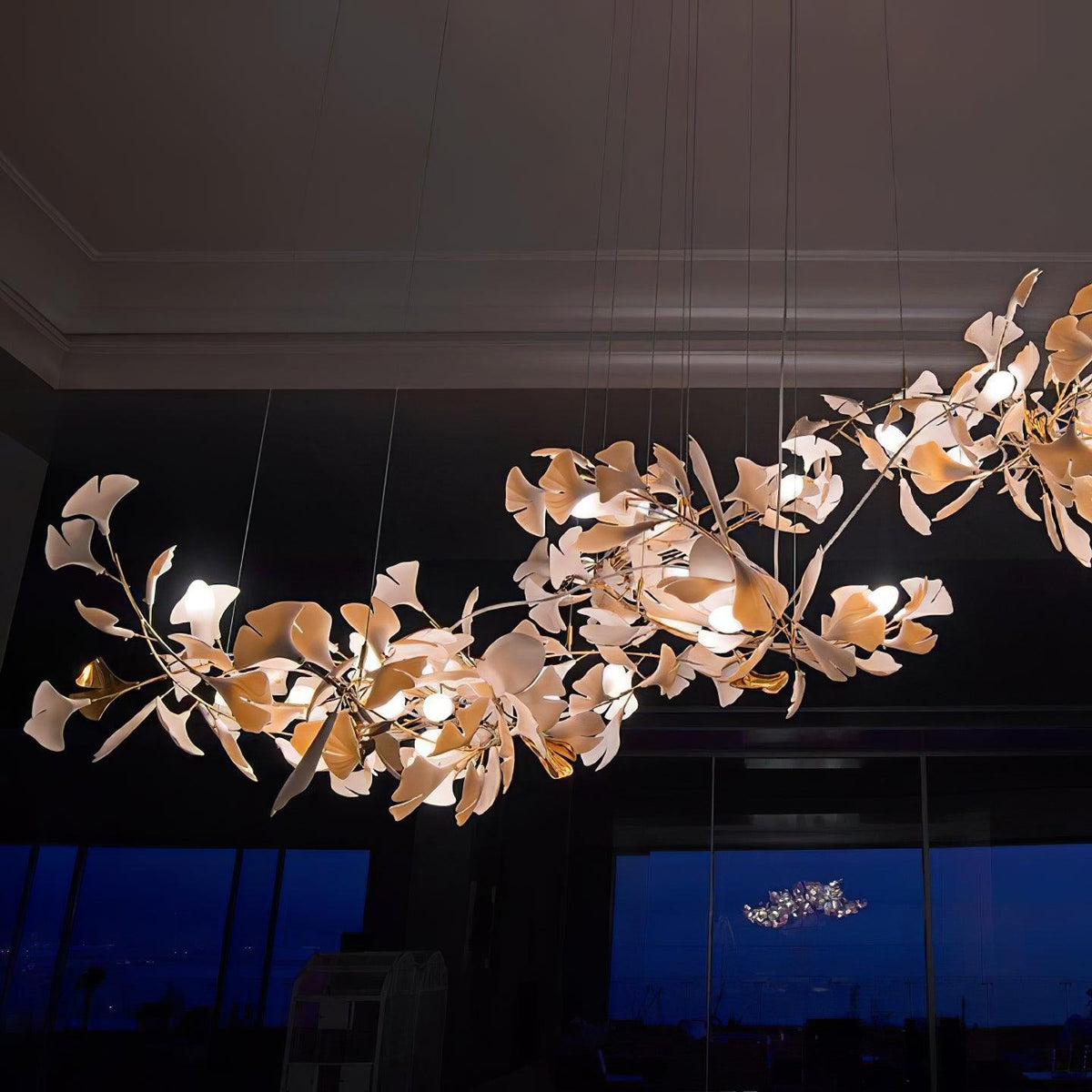 Gingko Ceramic Branch Chandelier E