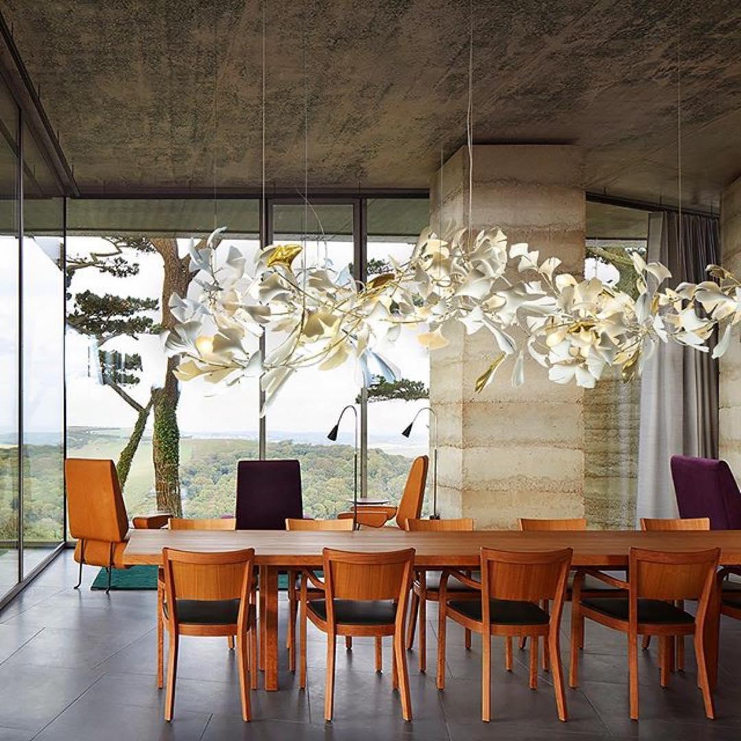 Gingko Ceramic Branch Chandelier E
