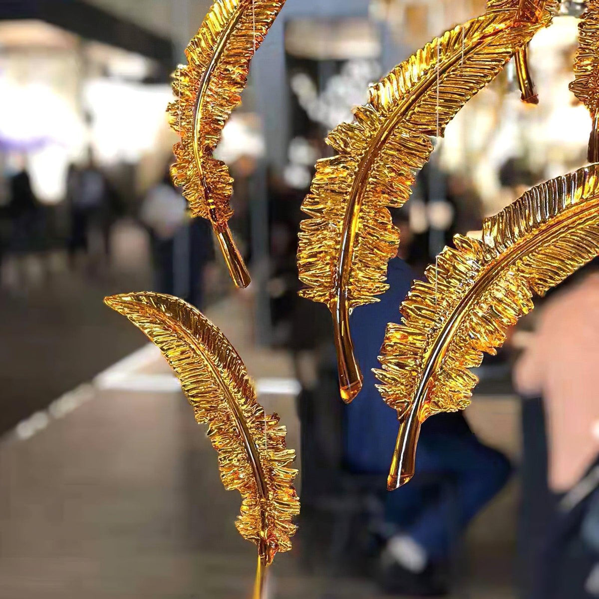 Galaxy Glass Feathers Flying Chandelier