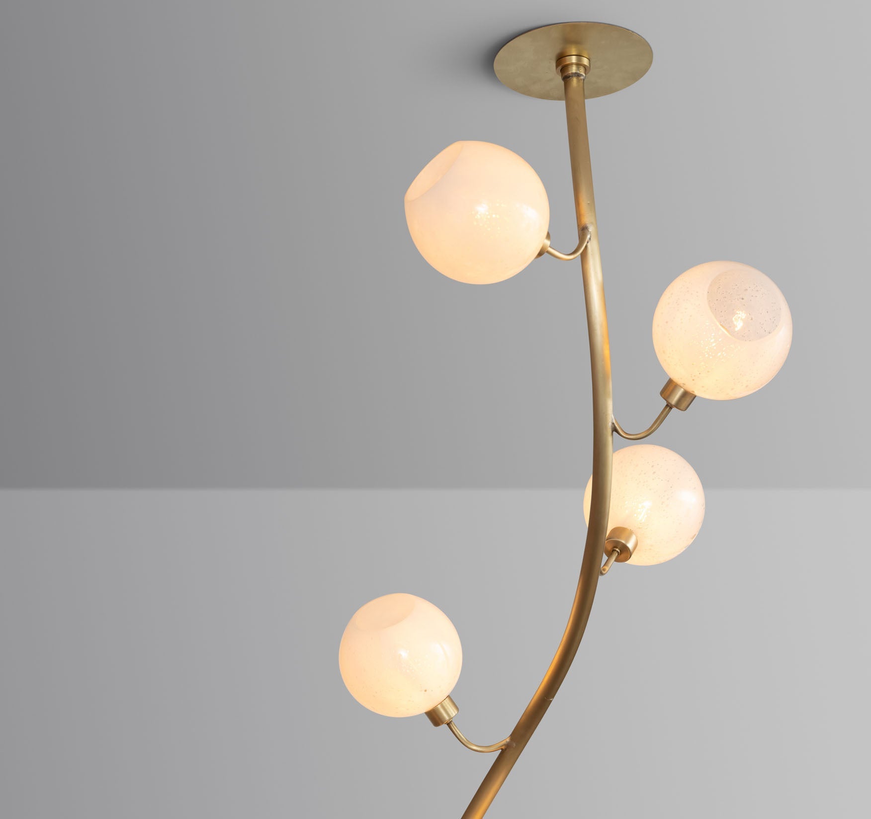 Modern Vertical Handcrafted Glass Globe Chandelier for High Ceilings