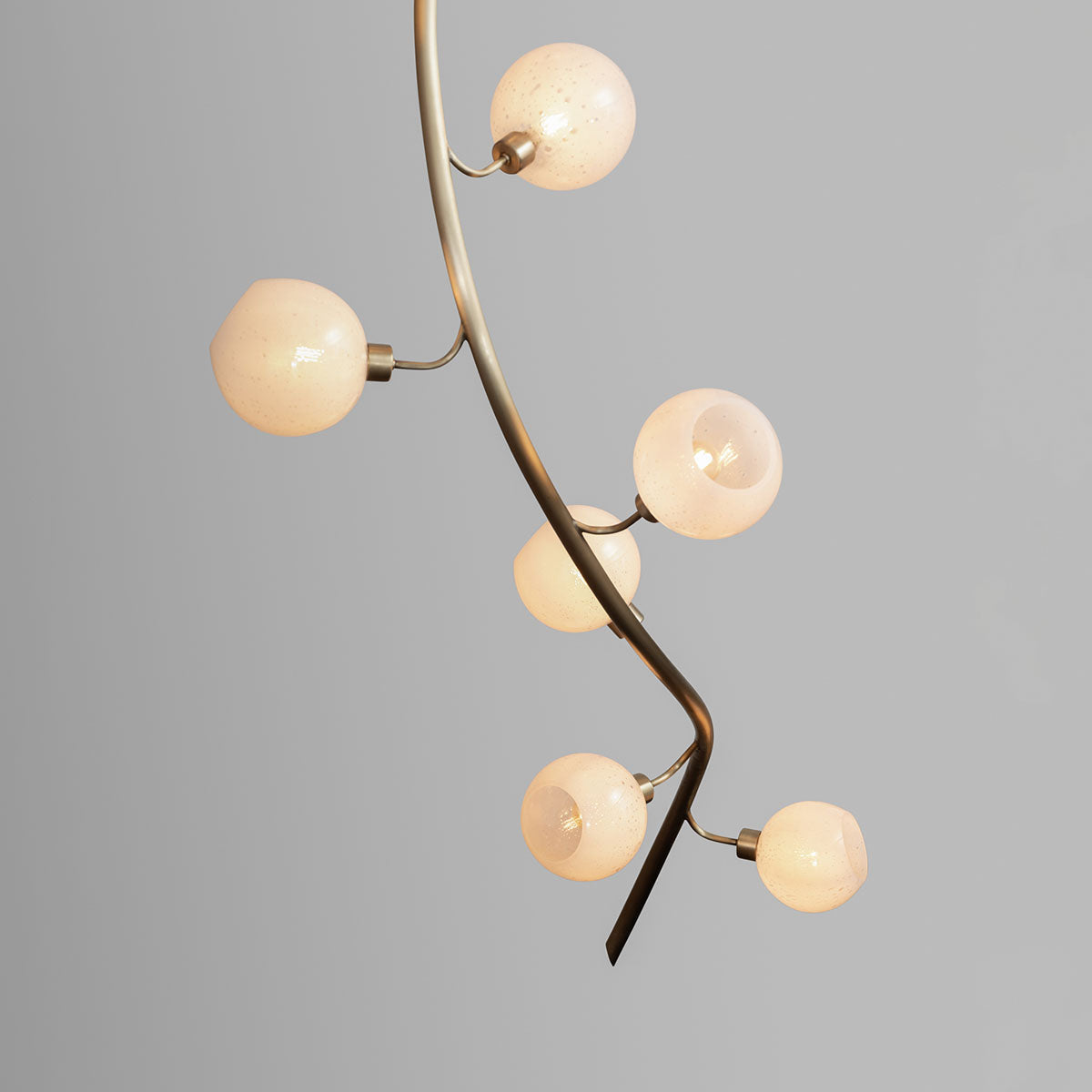 Modern Vertical Handcrafted Glass Globe Chandelier for High Ceilings