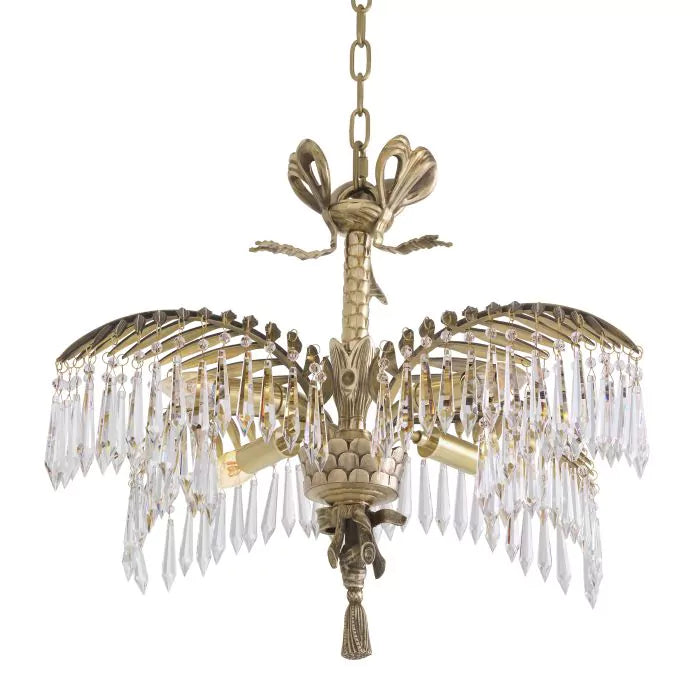 Ethereal S/L Modern Brass Chandelier Antique Brass/Glass) (Ex-Display)