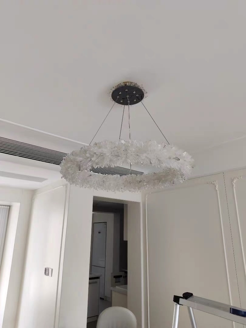 Modern Round/Oval/Linear/Square Natural Crystal Chandelier