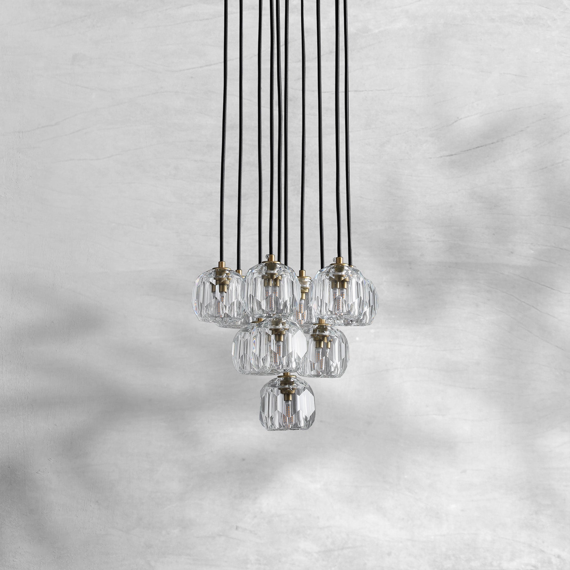 Bille De Crystal Cluster Round Chandelier 14"19"24"30"40"
