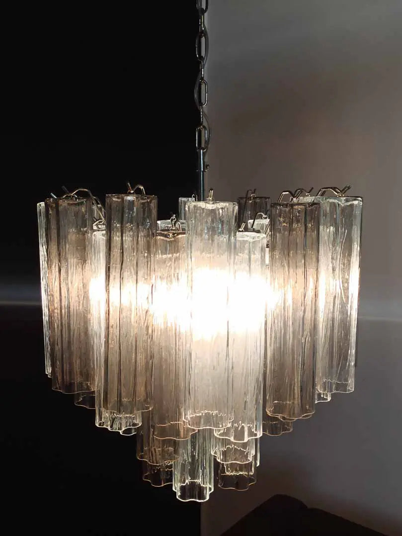 Murano Chandelier – 36 tubes – Smoked/Transparent