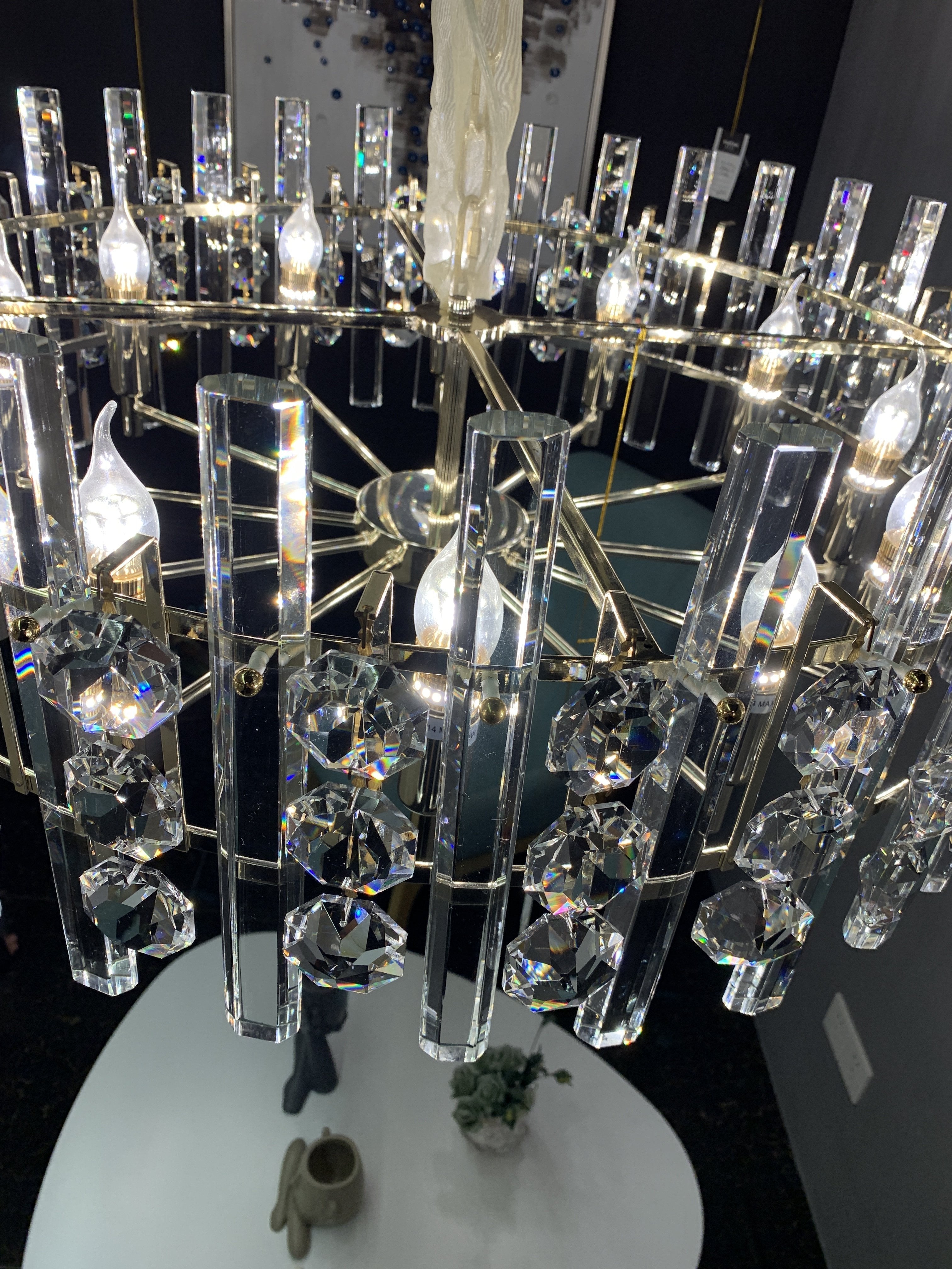 JC Ariel Gem Round Crystal Chandelier