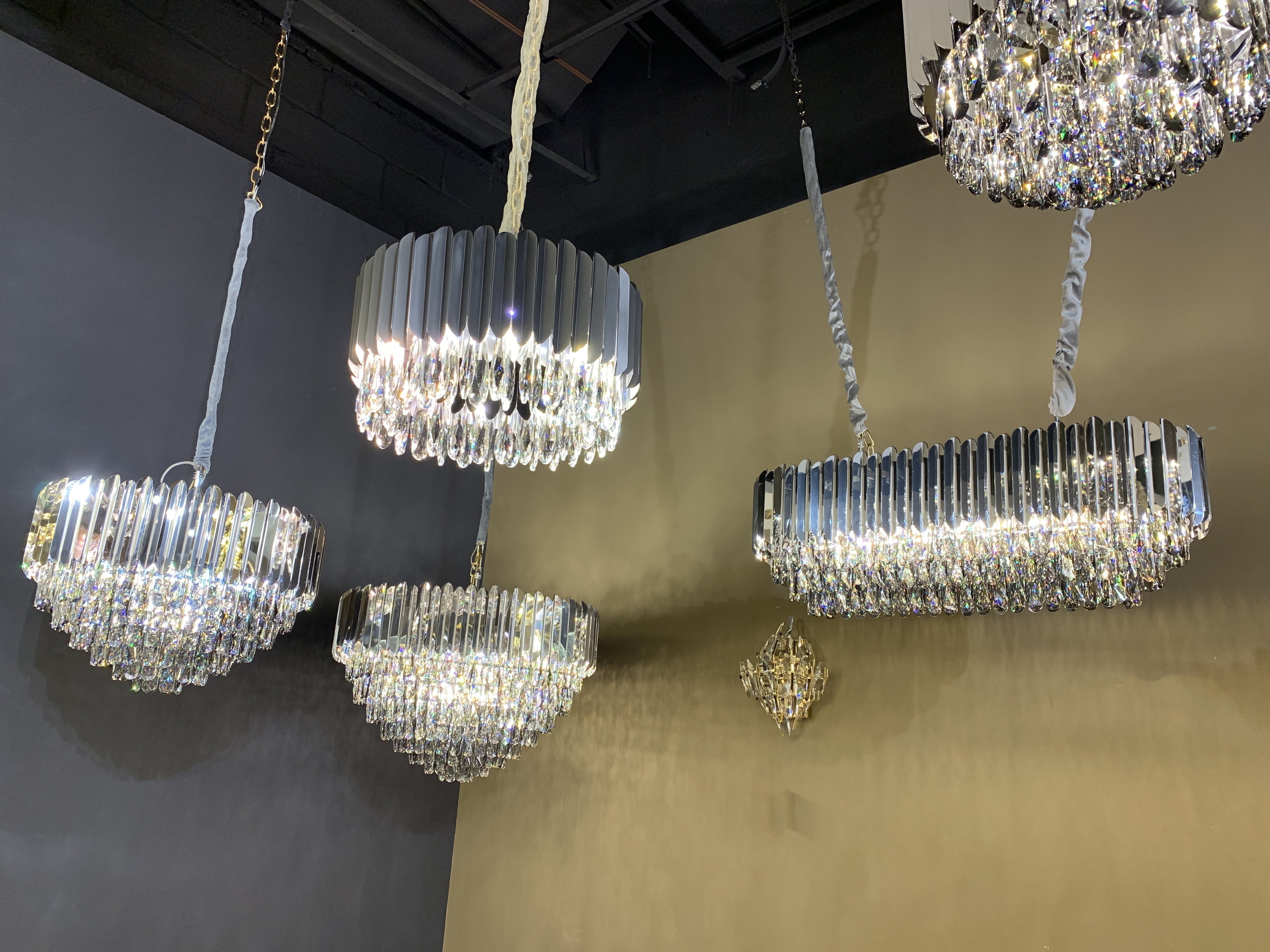 JC Tiered Linear Crystal Chandelier