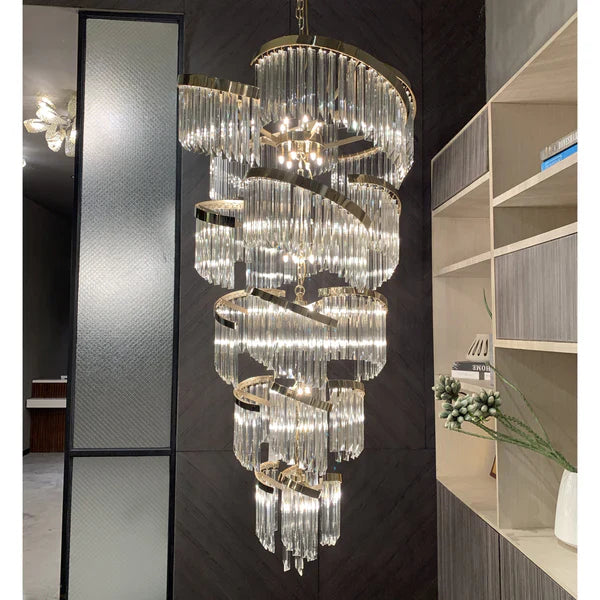 JC Louis Flower 5-Tier Crystal Round Chandelier