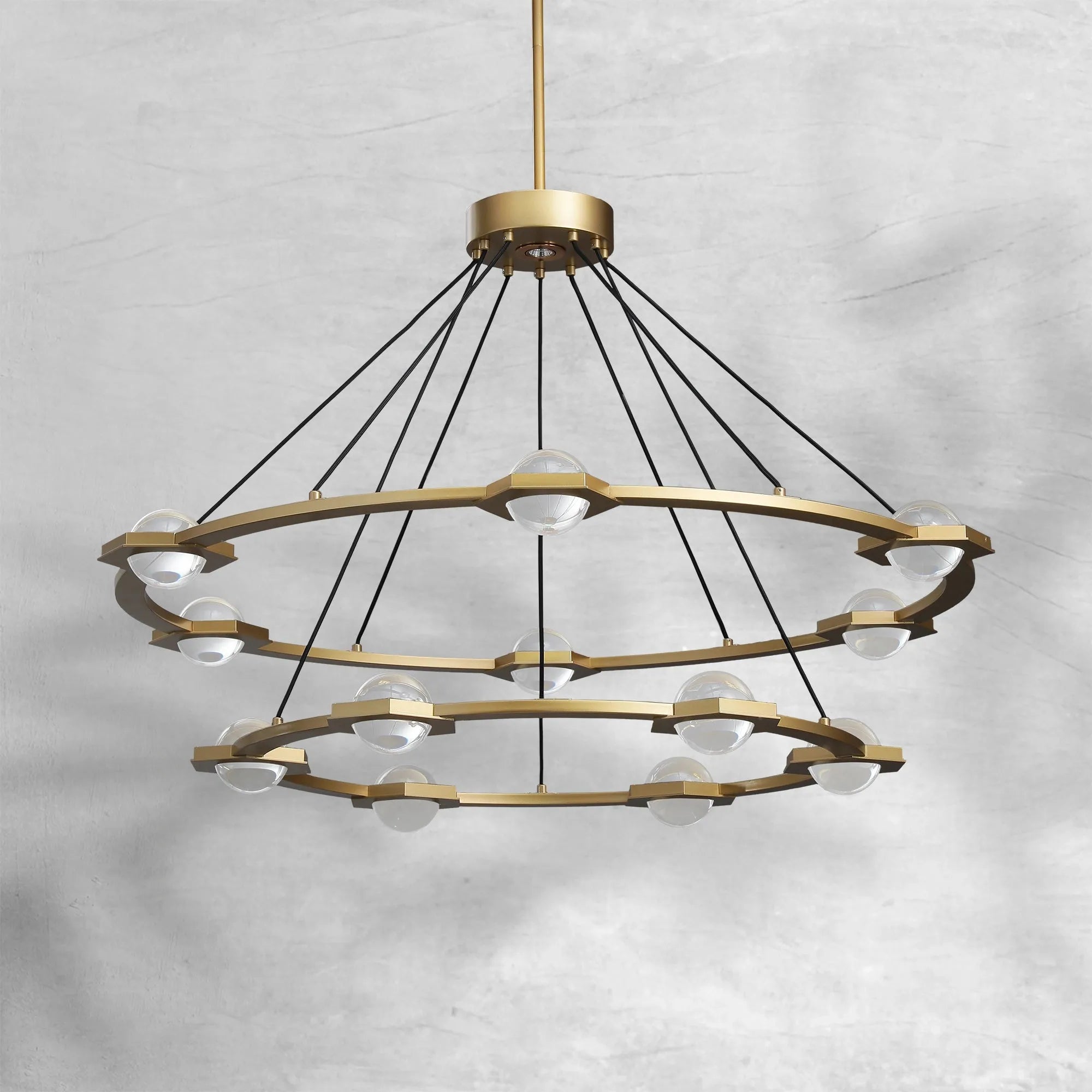 Eclatamt Two-Tier Round Chandelier 48" 60"