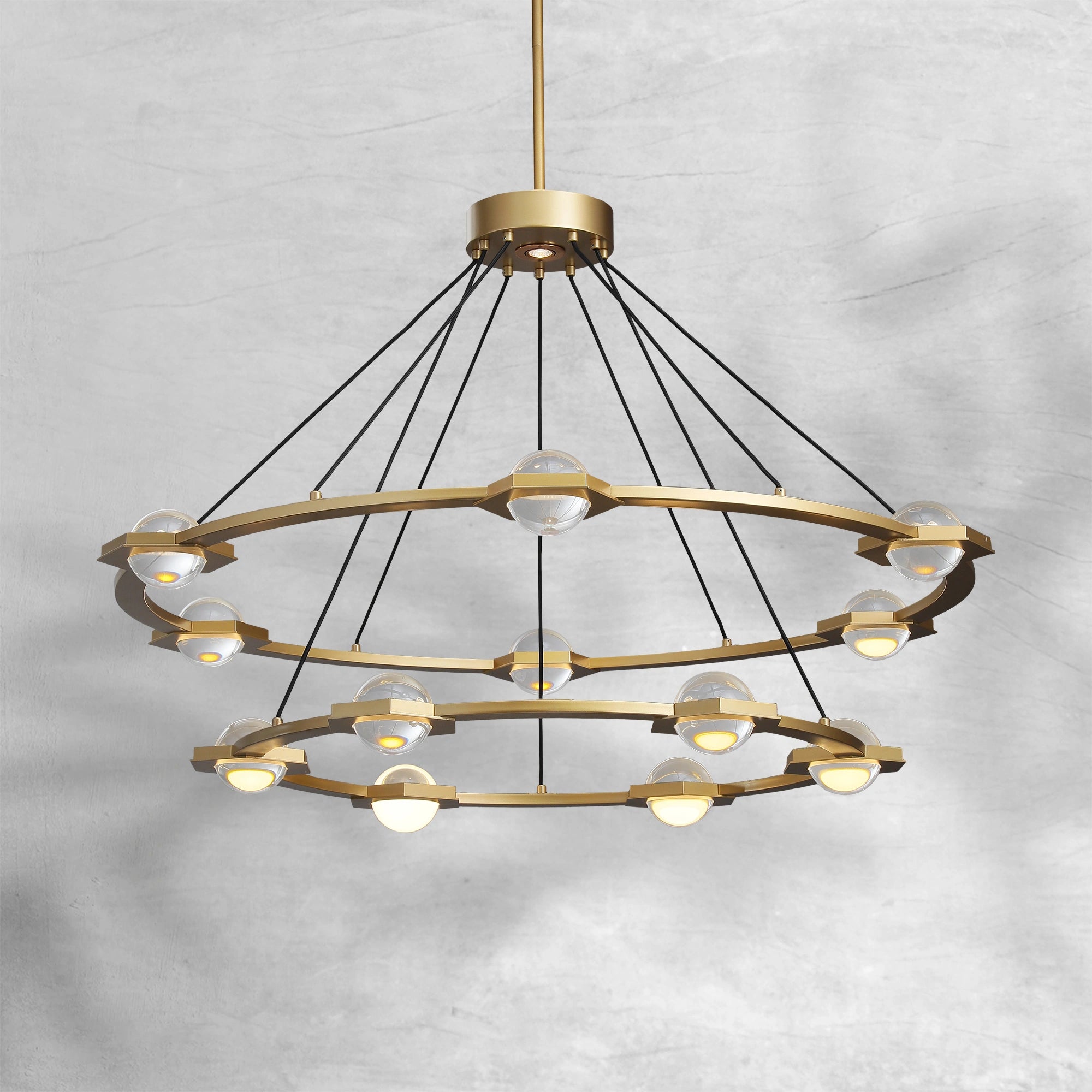 Eclatamt Two-Tier Round Chandelier 48" 60"