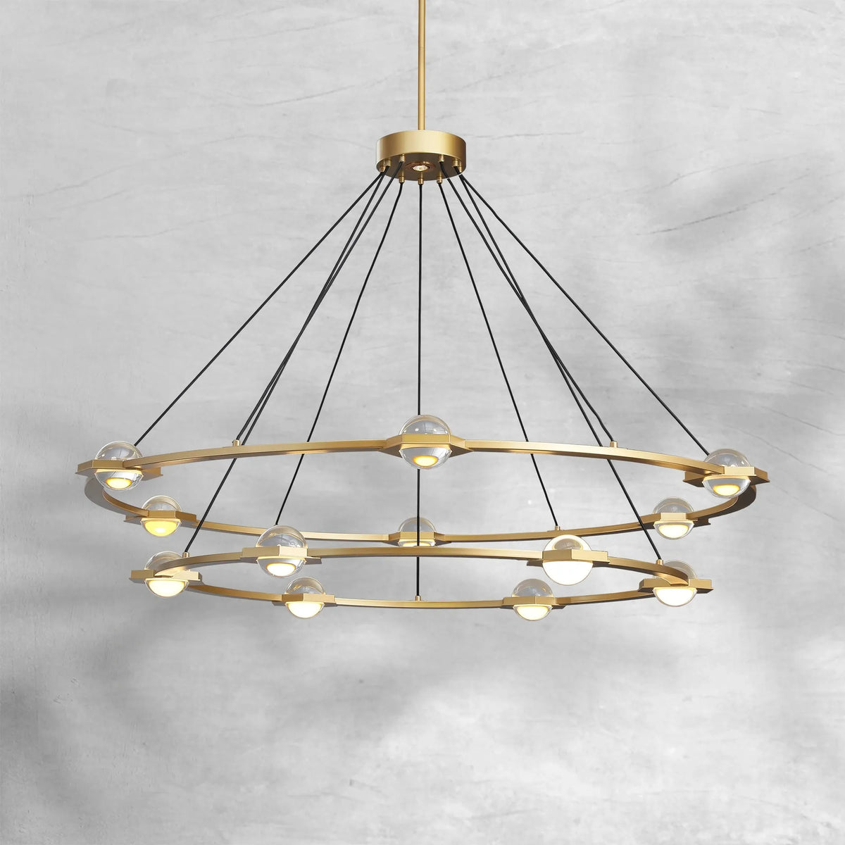 Eldric Two-Tier Round Chandelier 48" 60"