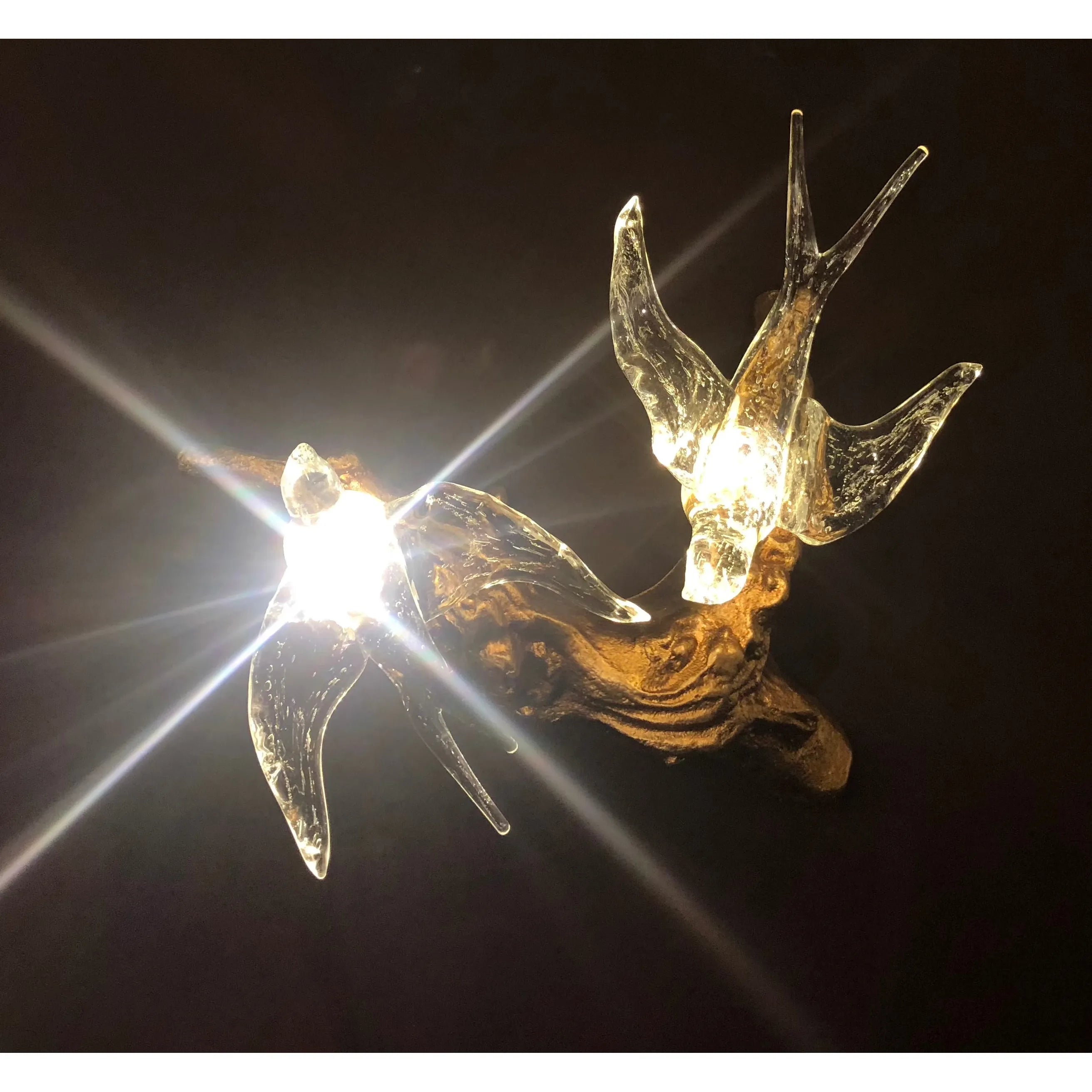 Bird Song Branching Linear Teardrop Chandelier