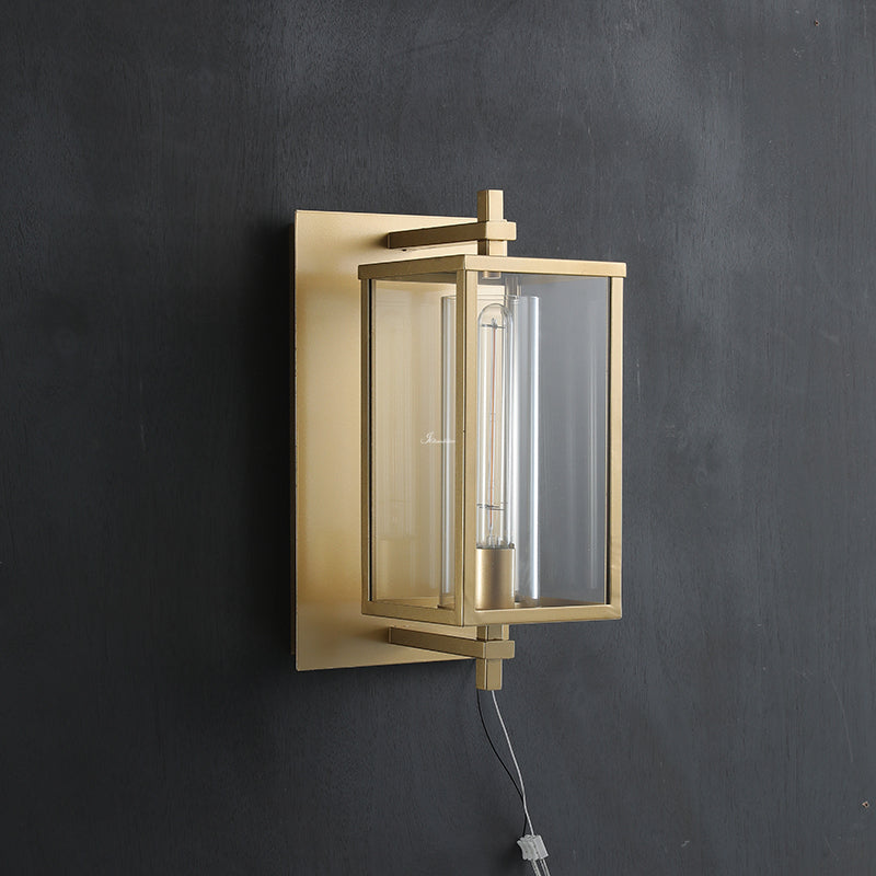 Bauros Outdoor Square Lantern Wall Sconce 18"