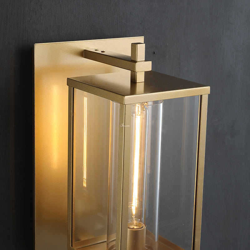 Bauros Outdoor Square Lantern Wall Sconce 18"