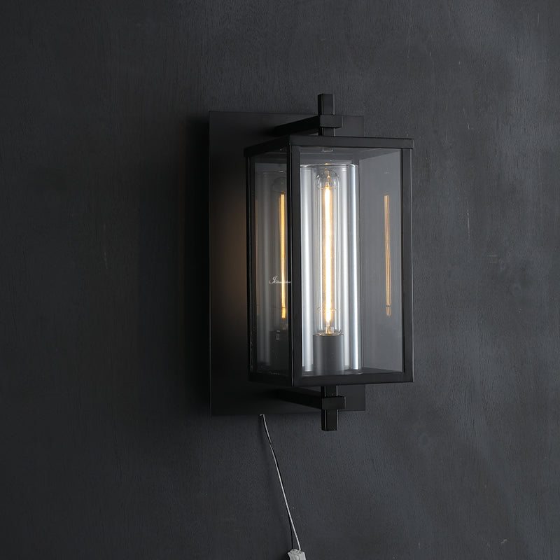 Bauros Outdoor Square Lantern Wall Sconce 18"