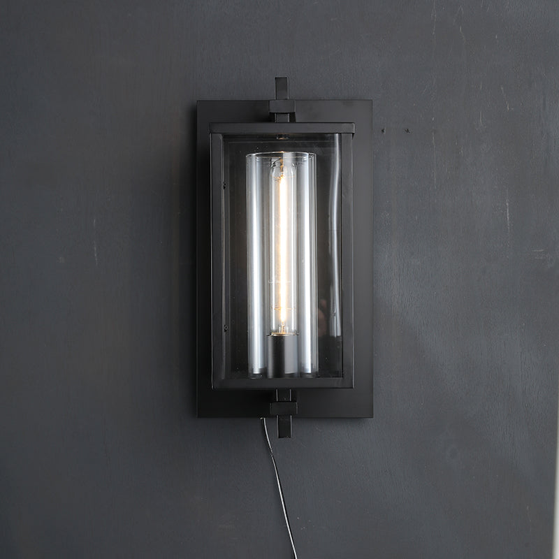Bauros Outdoor Square Lantern Wall Sconce 18"