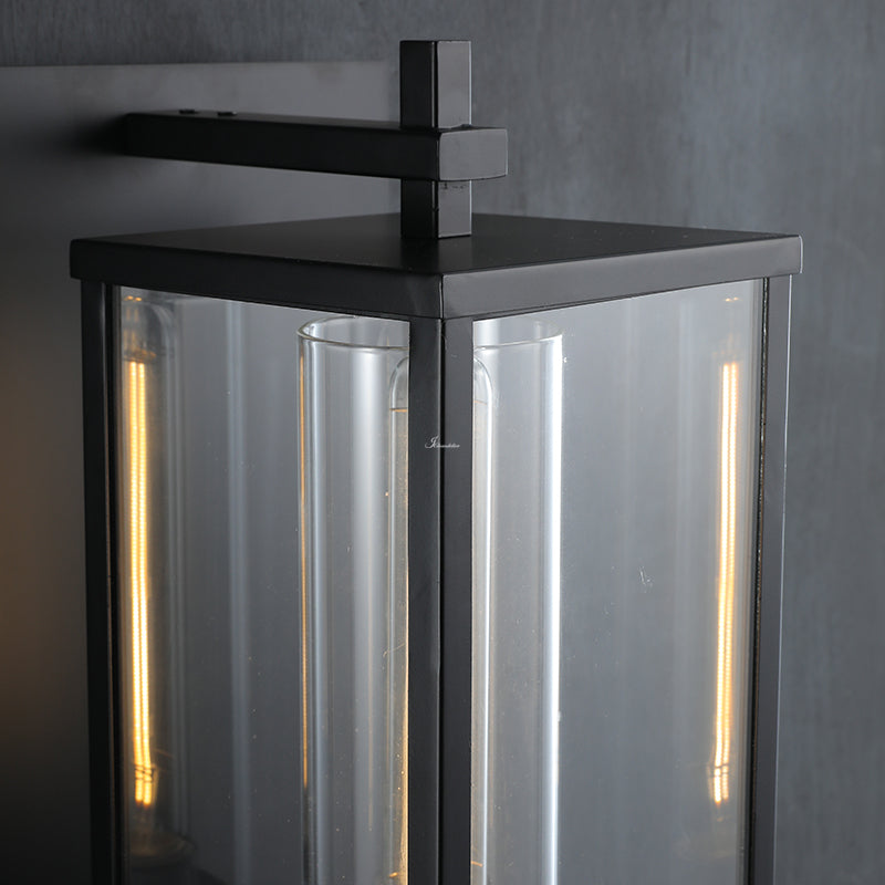 Bauros Outdoor Square Lantern Wall Sconce 18"