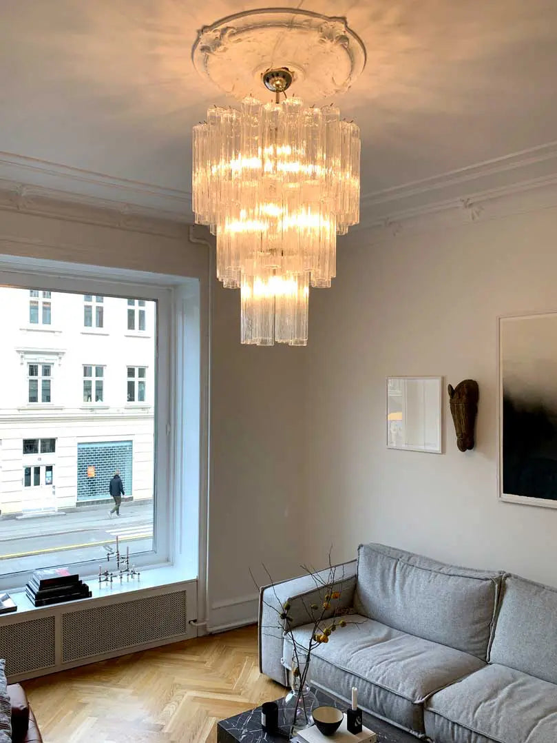 Murano Chandelier – 48 tubes – Transparent