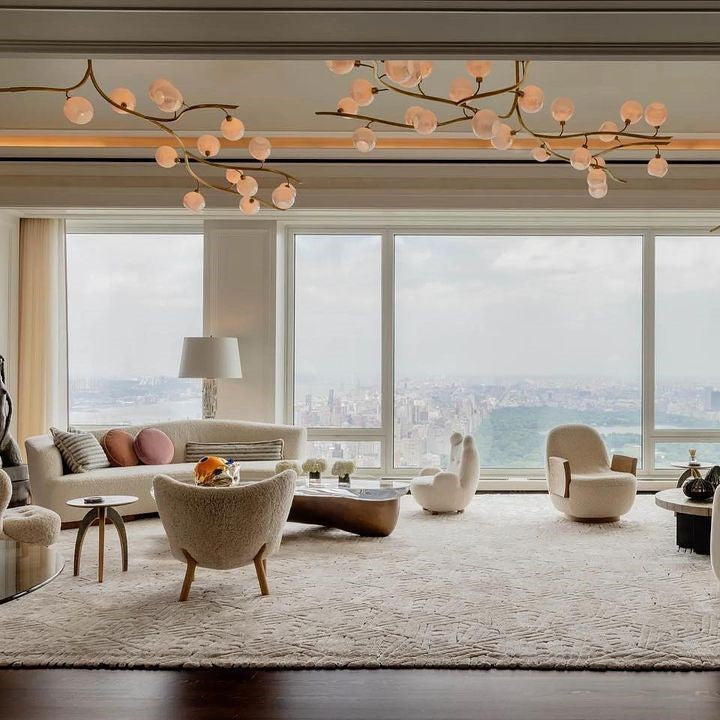 Contemporary Hand-blown Glass Globes Branch Chandelier for Dining Room Living Room and Kitchen Island