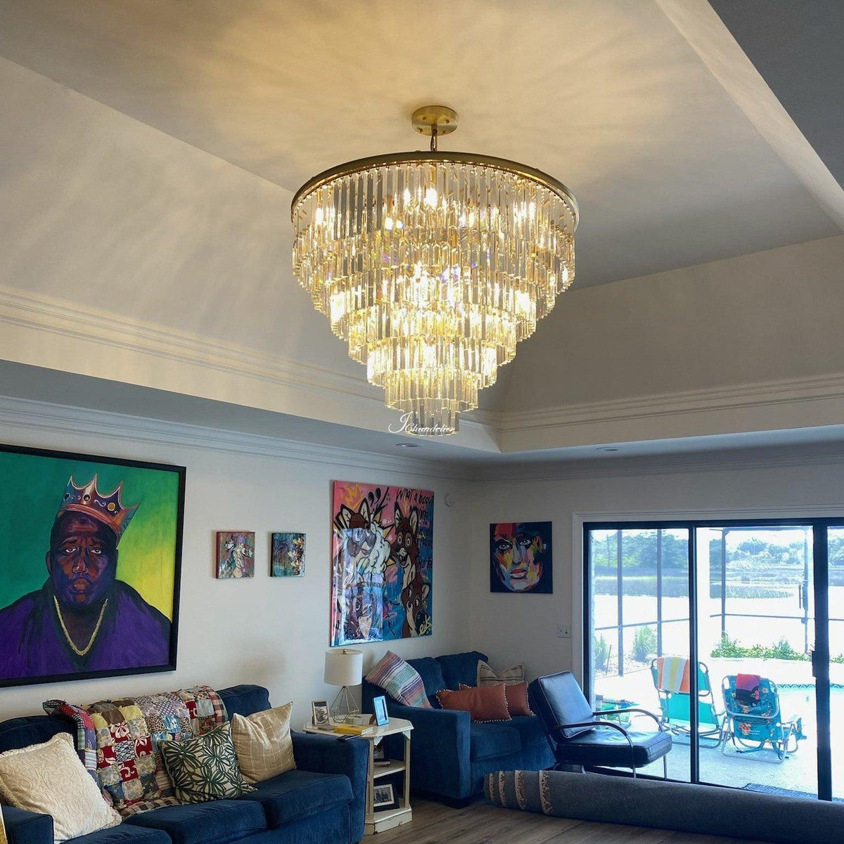 1920s Orion Art Deco Round Chandelier 20"32"44"