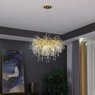 Michelli Modern Crystal Tree Branch Chandelier for Living Rooms
