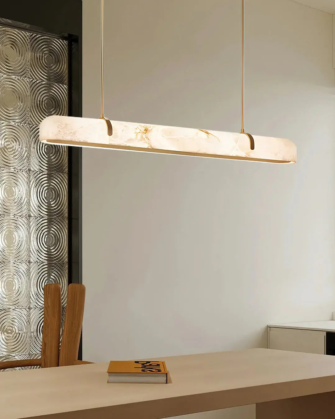JC Linear Alabaster Chandelier