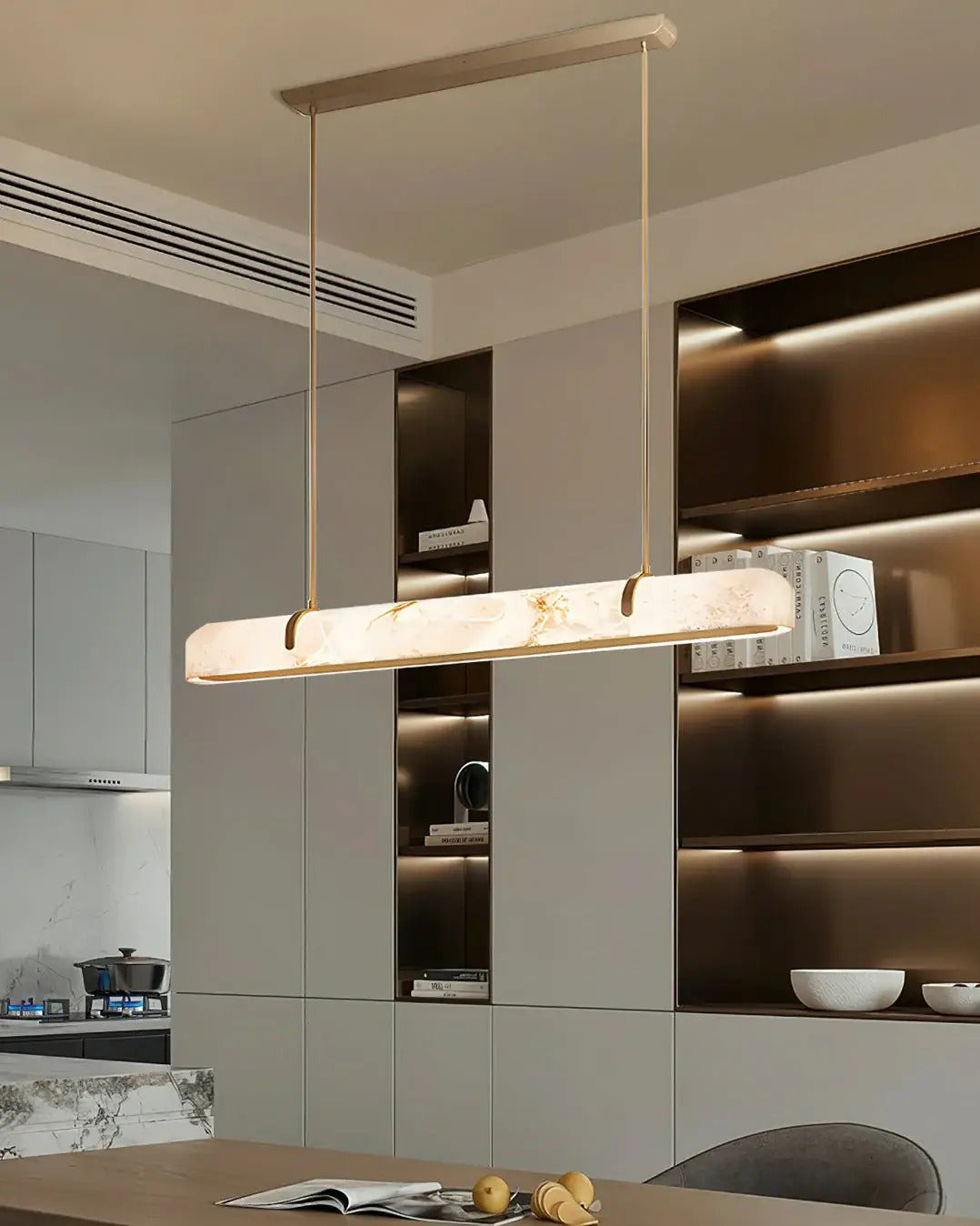 JC Linear Alabaster Chandelier